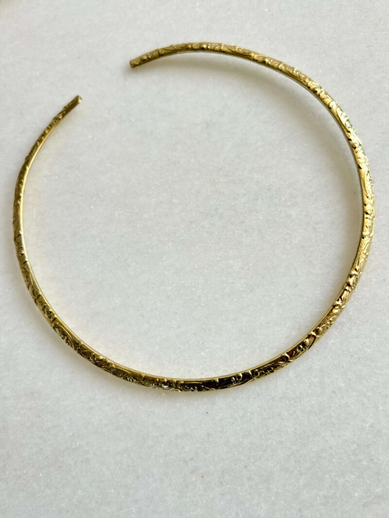 Bloomline Blossom Embossed Brass Choker - Image 7