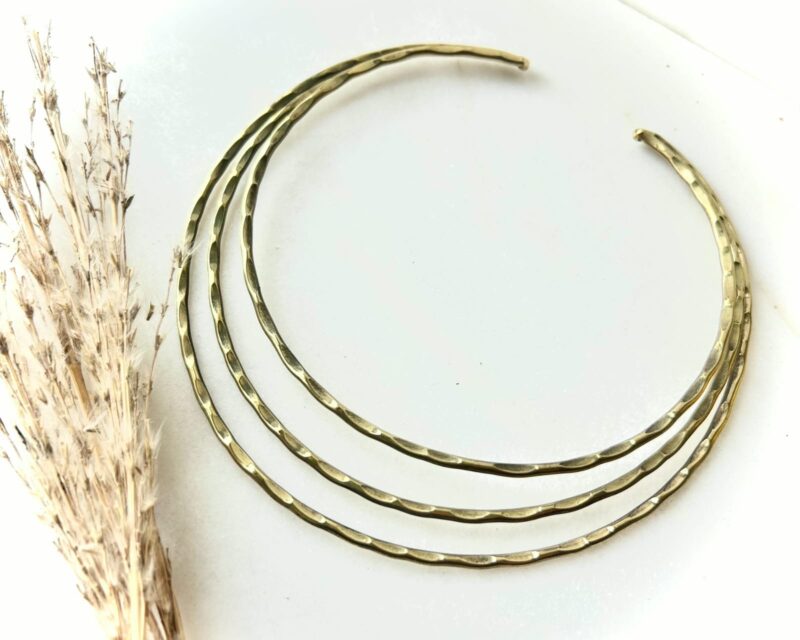 Triple Flow Hammered Brass Choker