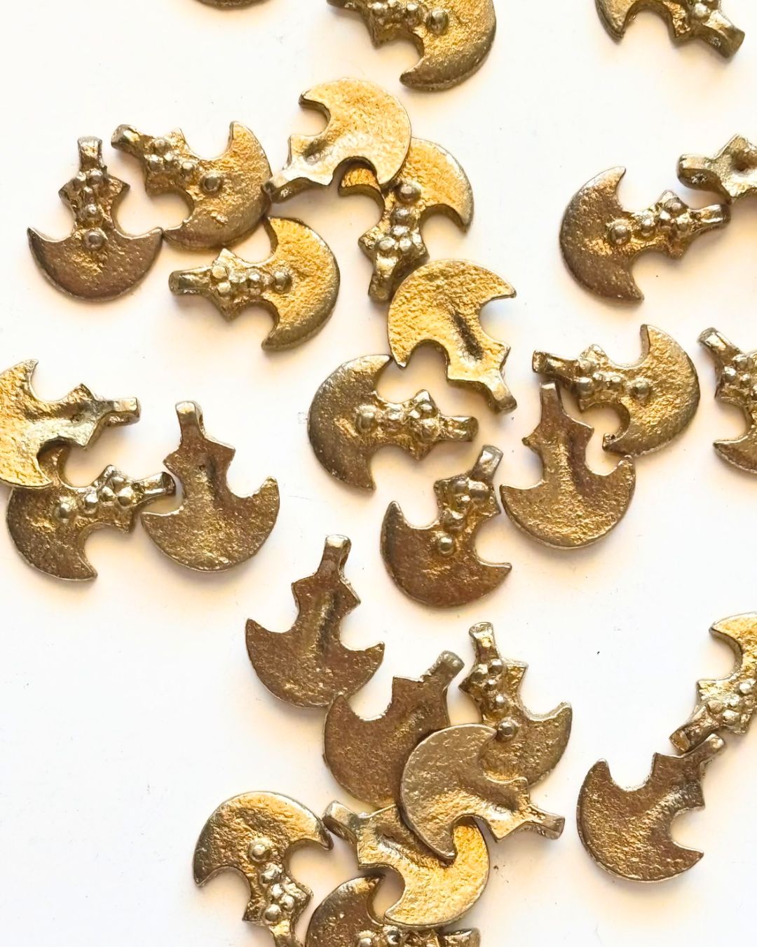 Ornate Crescent Brass Charms – Pack of 5 Pieces