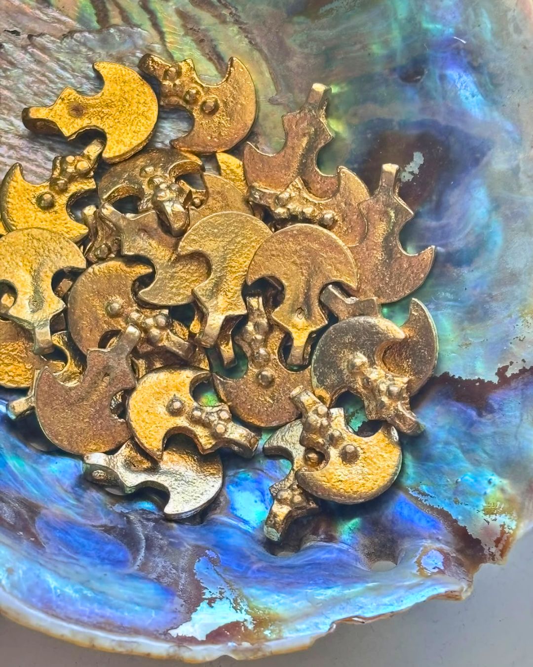 Ornate Crescent Brass Charms – Pack of 5 Pieces - Image 2