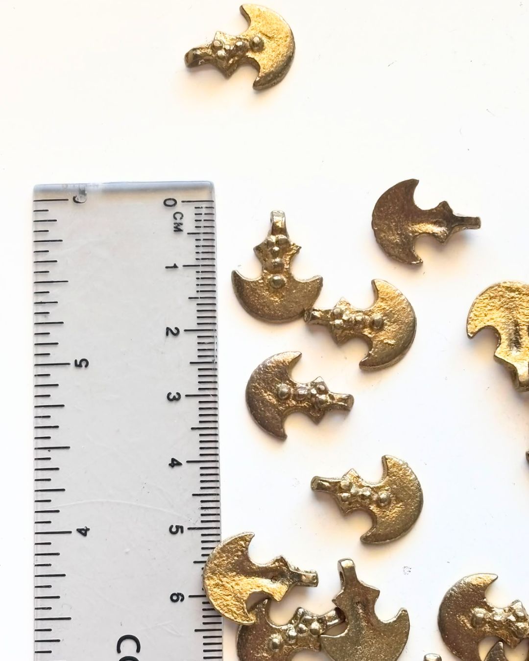 Ornate Crescent Brass Charms – Pack of 5 Pieces - Image 3