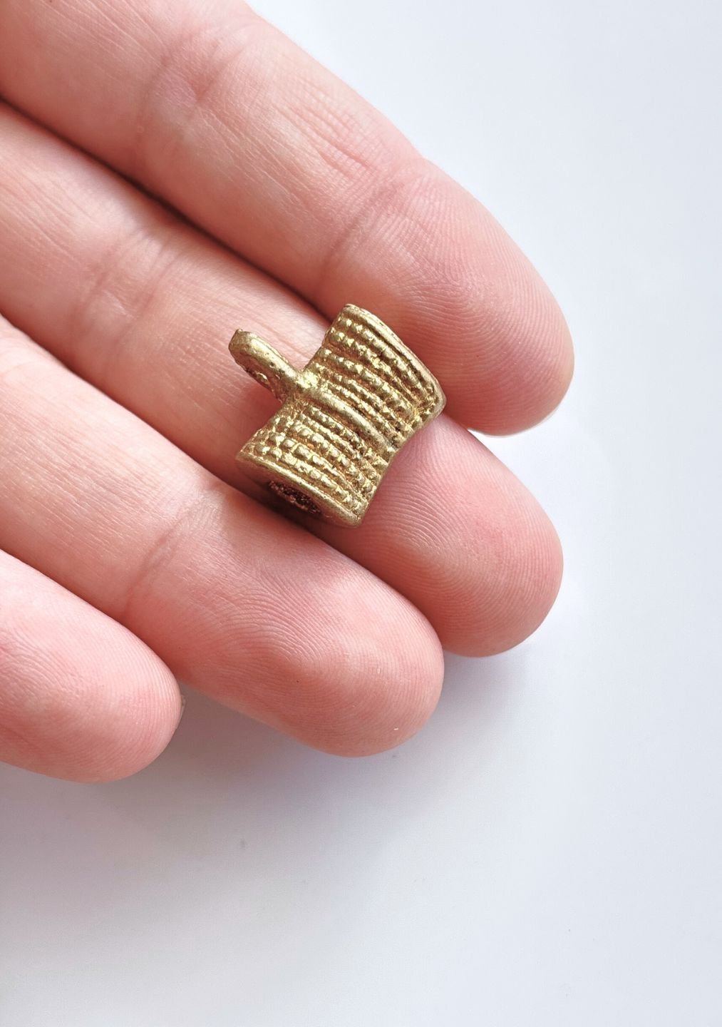 Textured Drum Brass Pendant – Single Piece - Image 2
