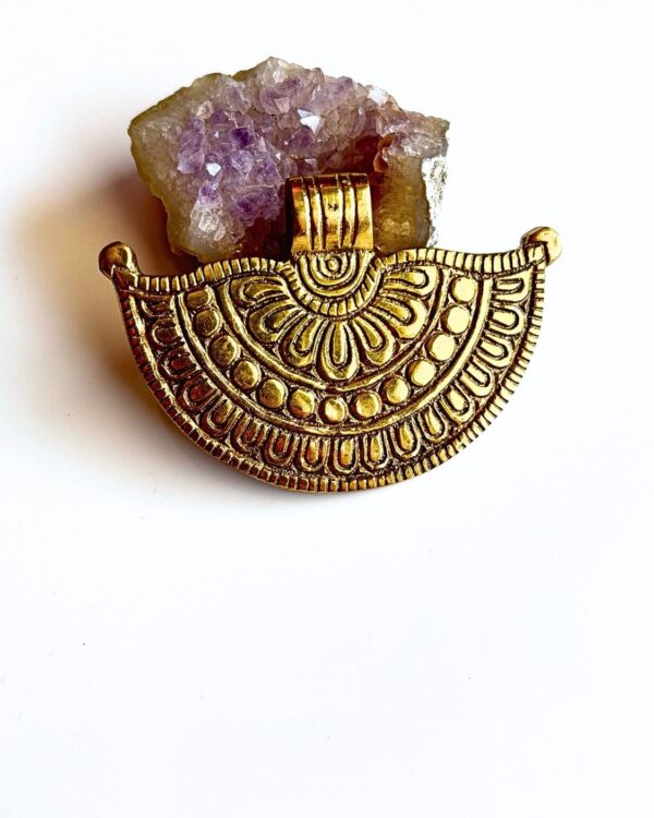 Big Ethnic Brass Pendant – Single Piece