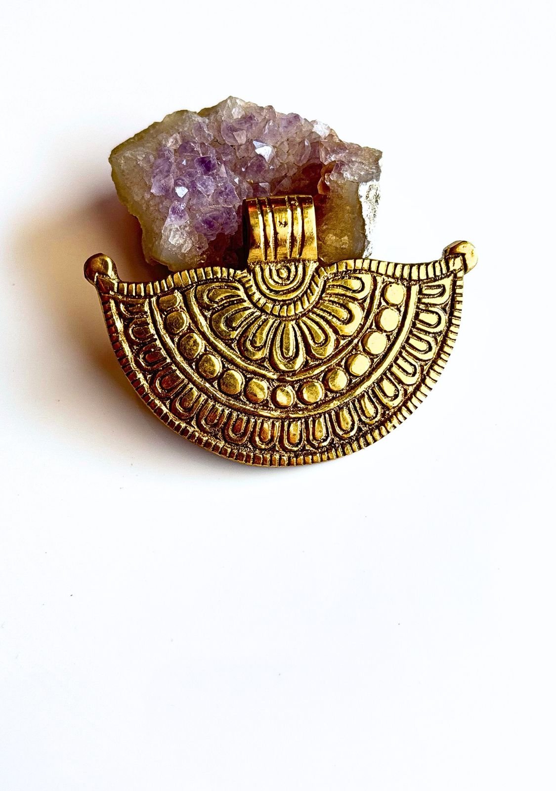 Big Ethnic Brass Pendant – Single Piece