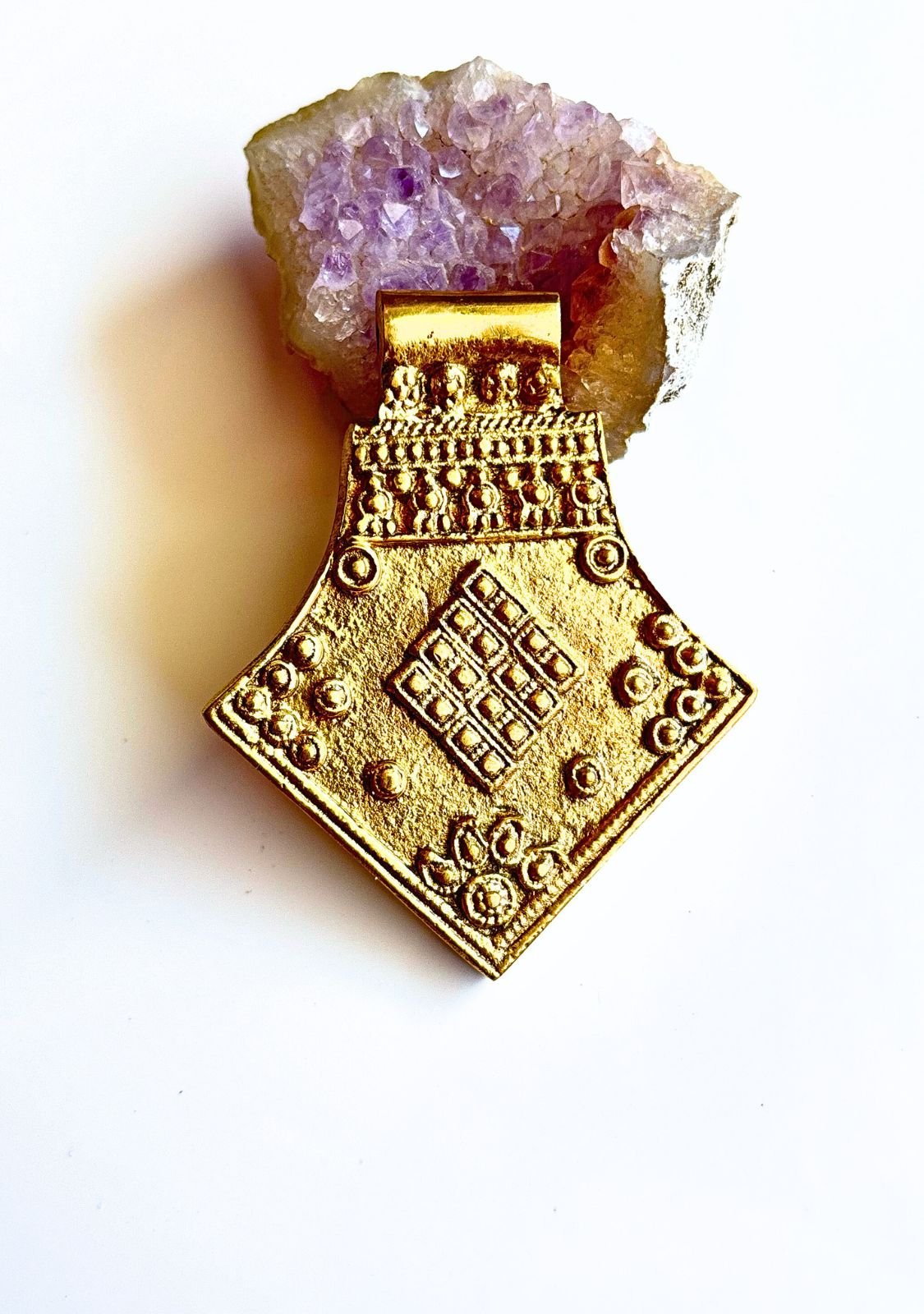Big Ethnic Brass Pendant – Single Piece