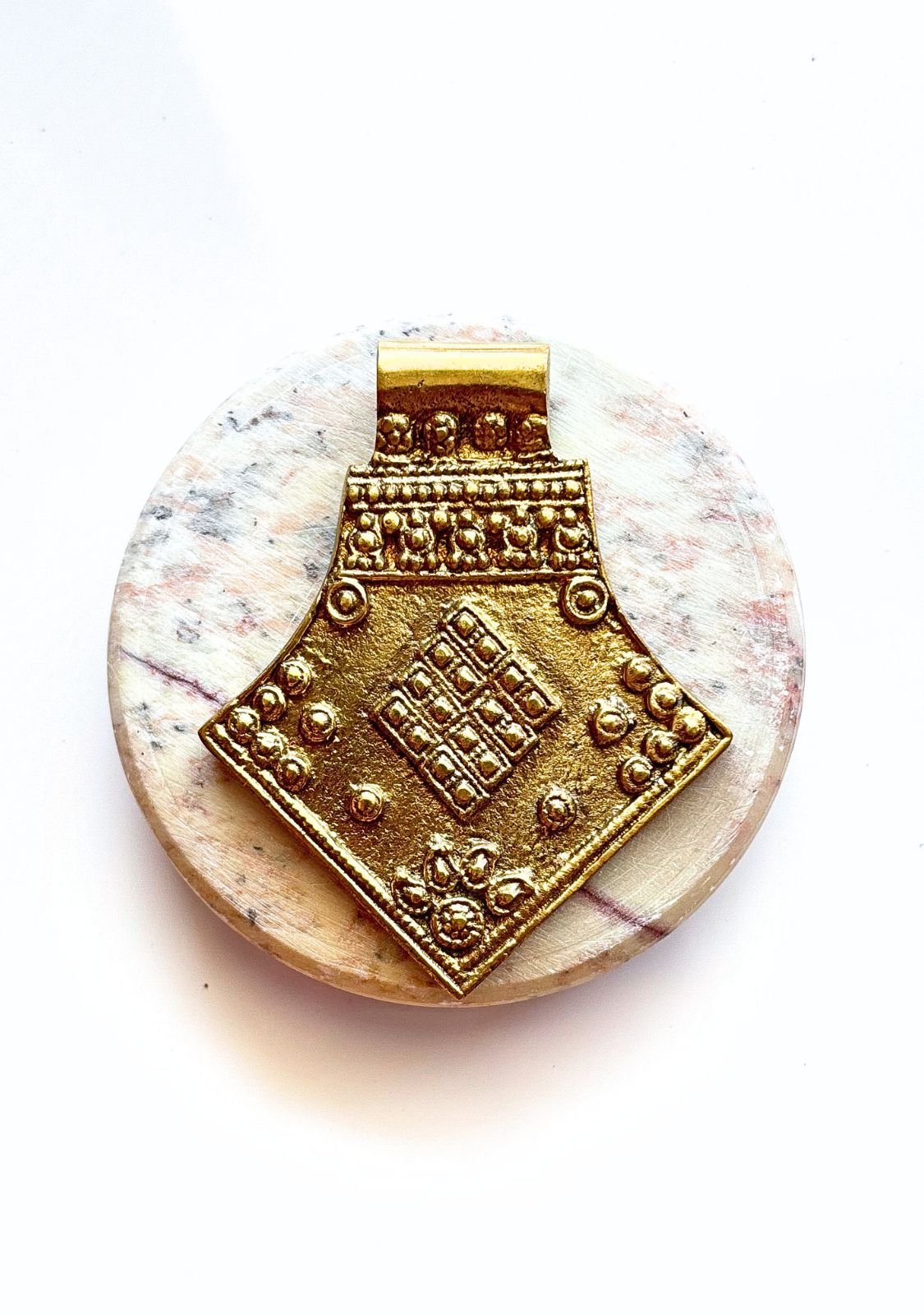Big Ethnic Brass Pendant – Single Piece - Image 2