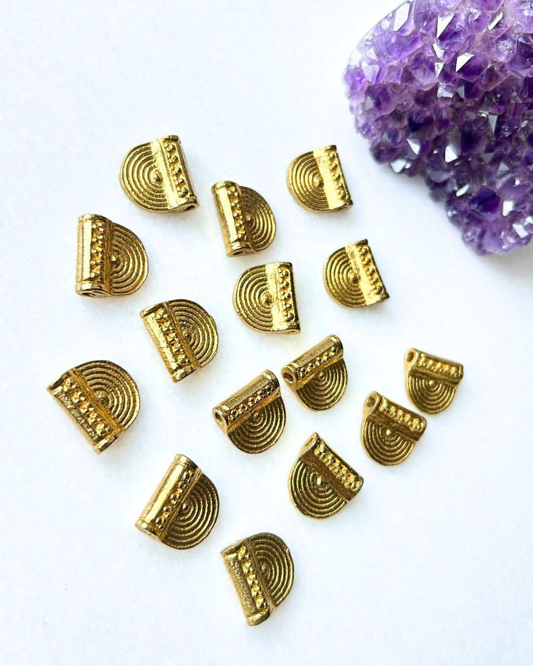 Half Moon Brass Charms – Single Piece - Image 2