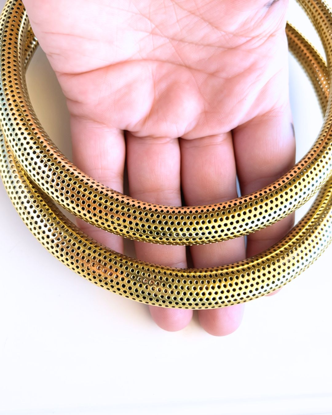 Textured Band Cuff Brass Choker - Image 3