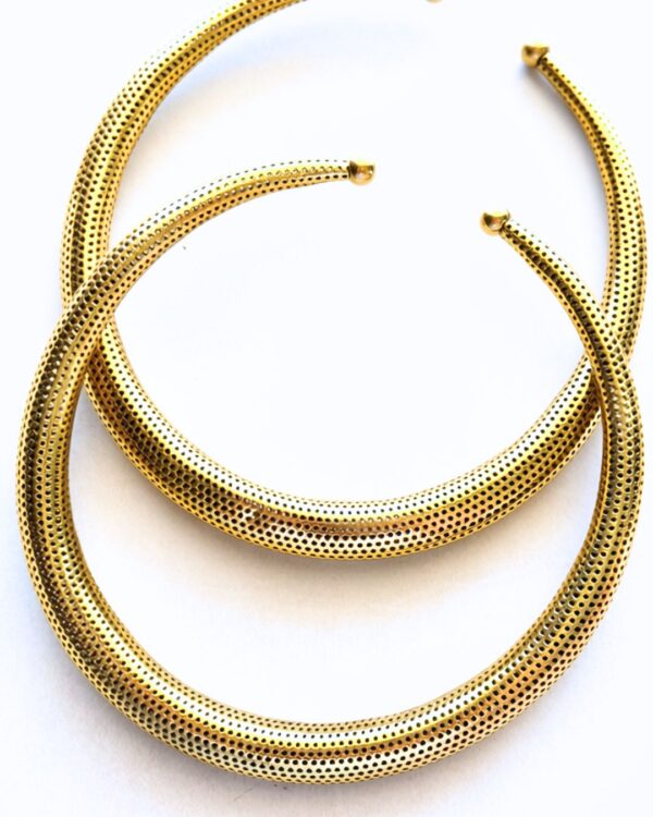 Textured Band Cuff Brass Choker