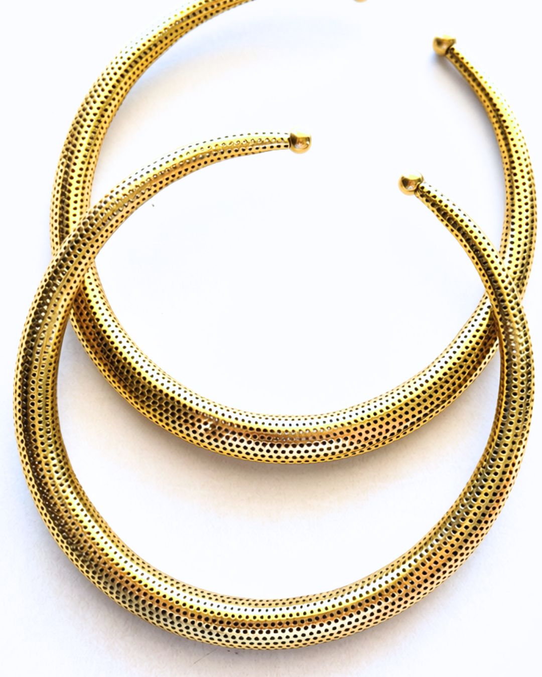 Textured Band Cuff Brass Choker
