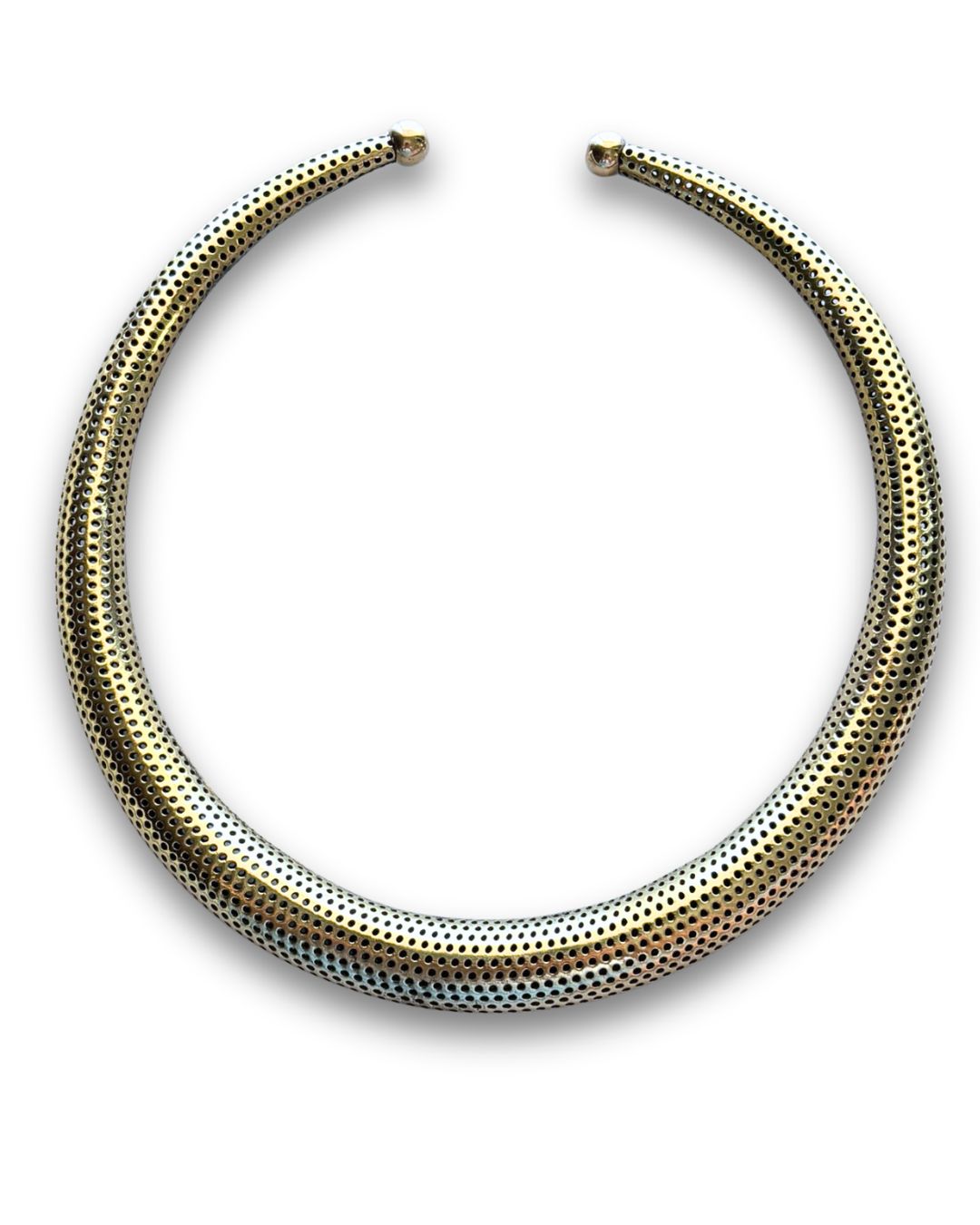 Textured Band Cuff Brass Choker - Image 2