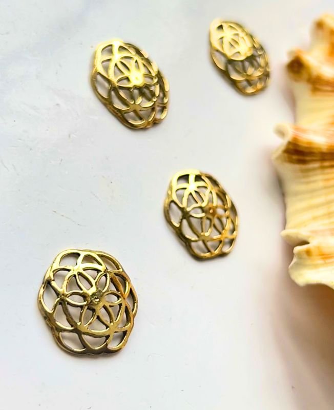 Floral Geometric Embellishment Charms Connectors - Image 2
