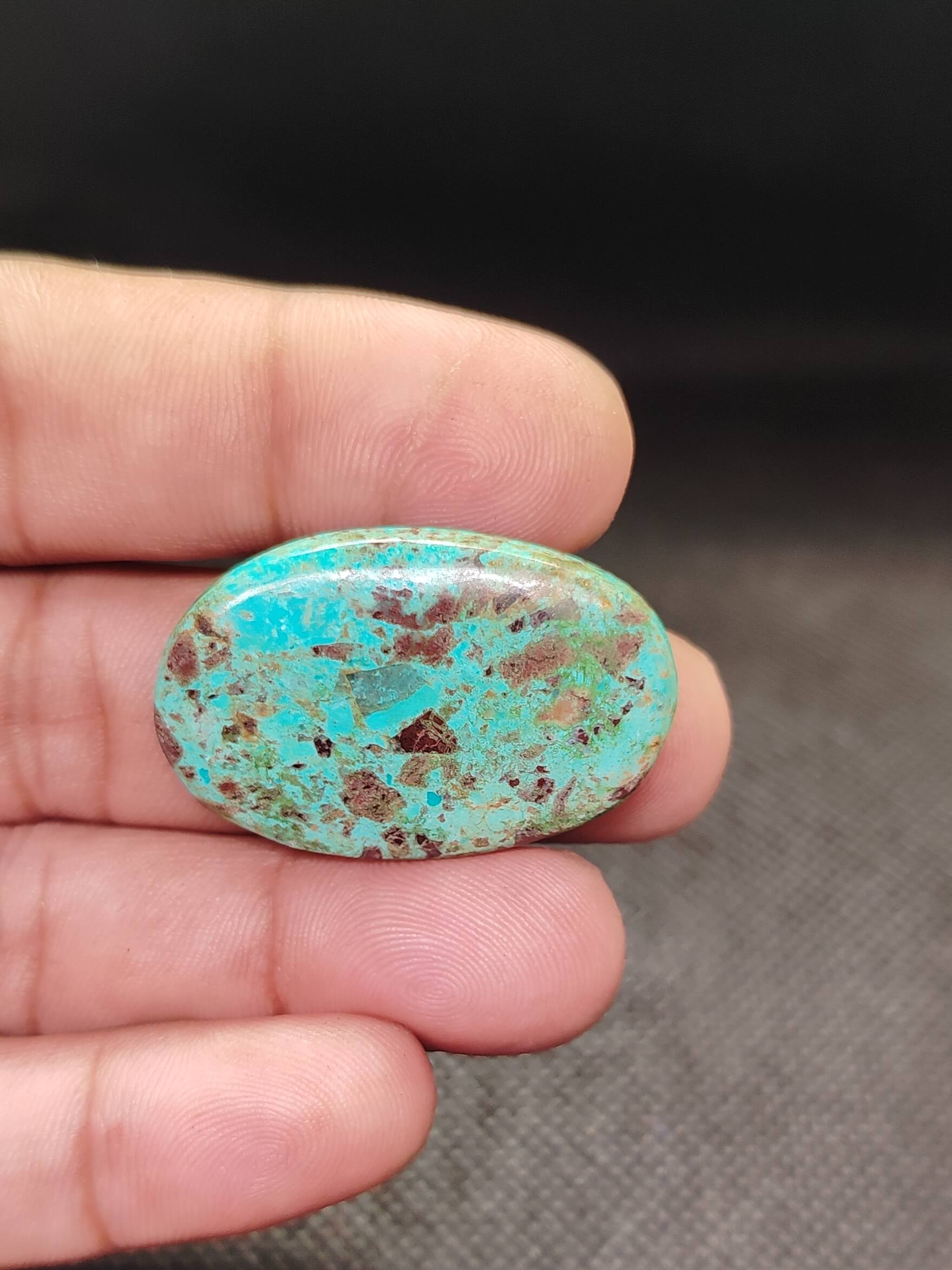 37mm Chrysocolla Cabochon – One of a Kind - Image 3