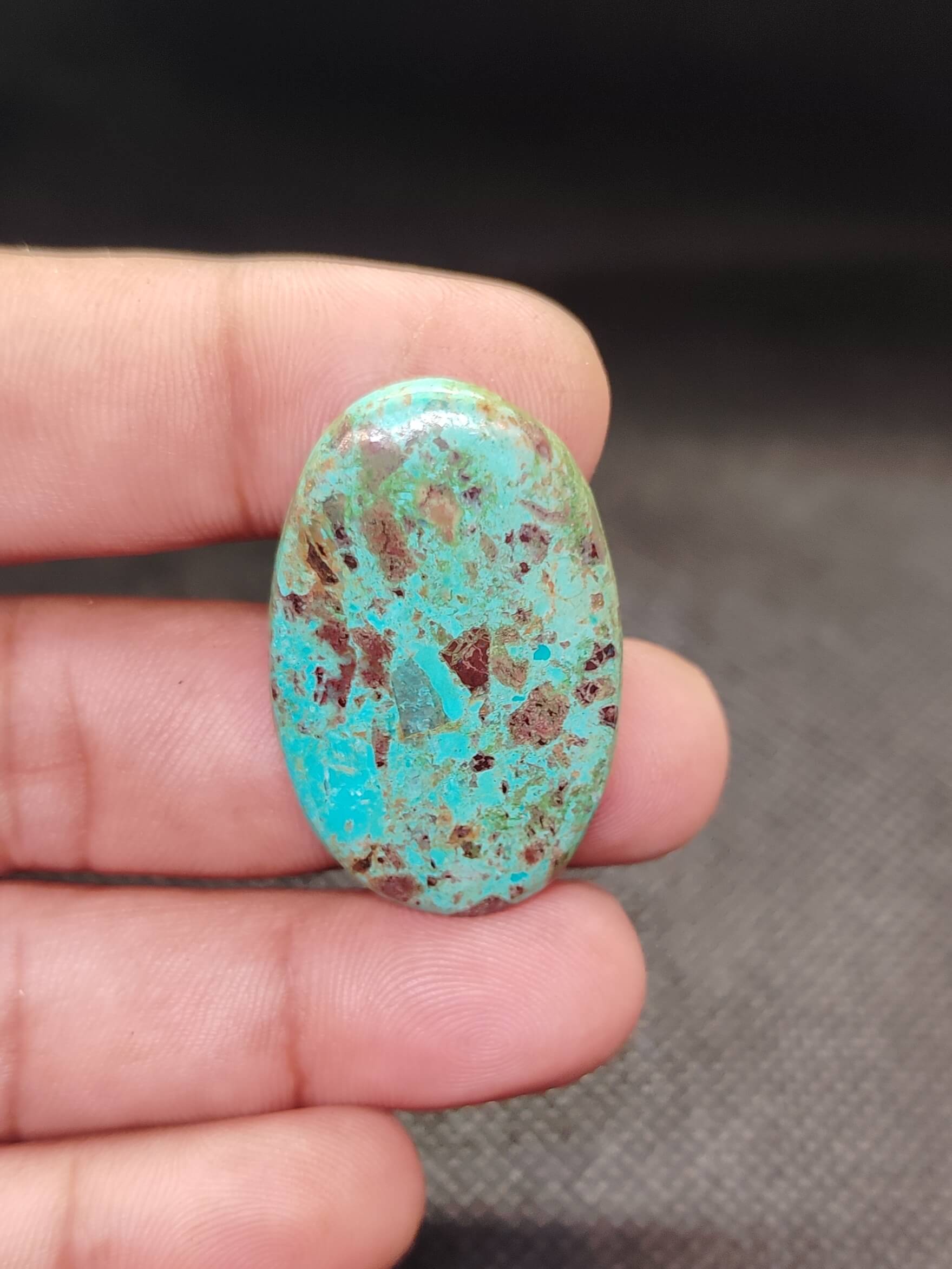 37mm Chrysocolla Cabochon – One of a Kind - Image 2