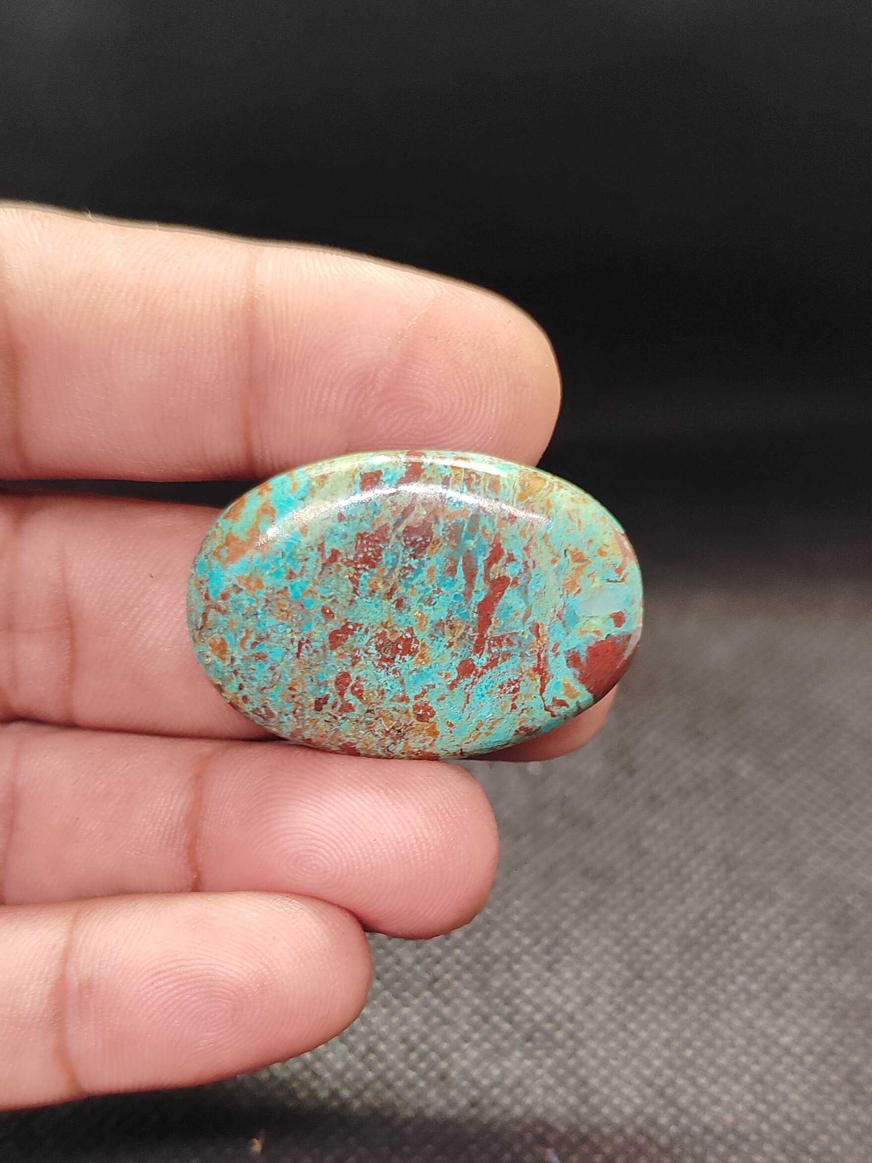 37mm Natural Chrysocolla Cabochon - Image 2