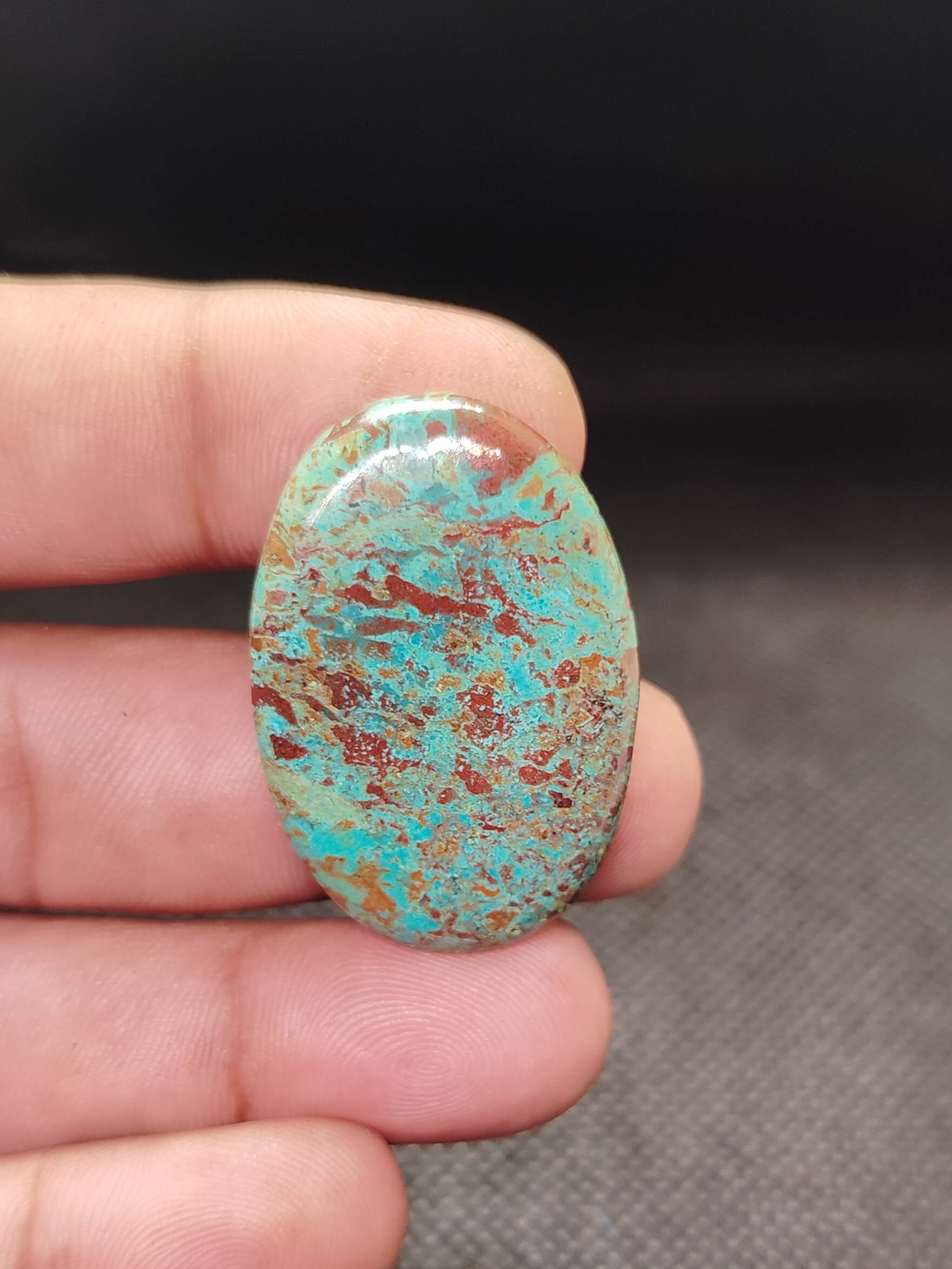 37mm Natural Chrysocolla Cabochon