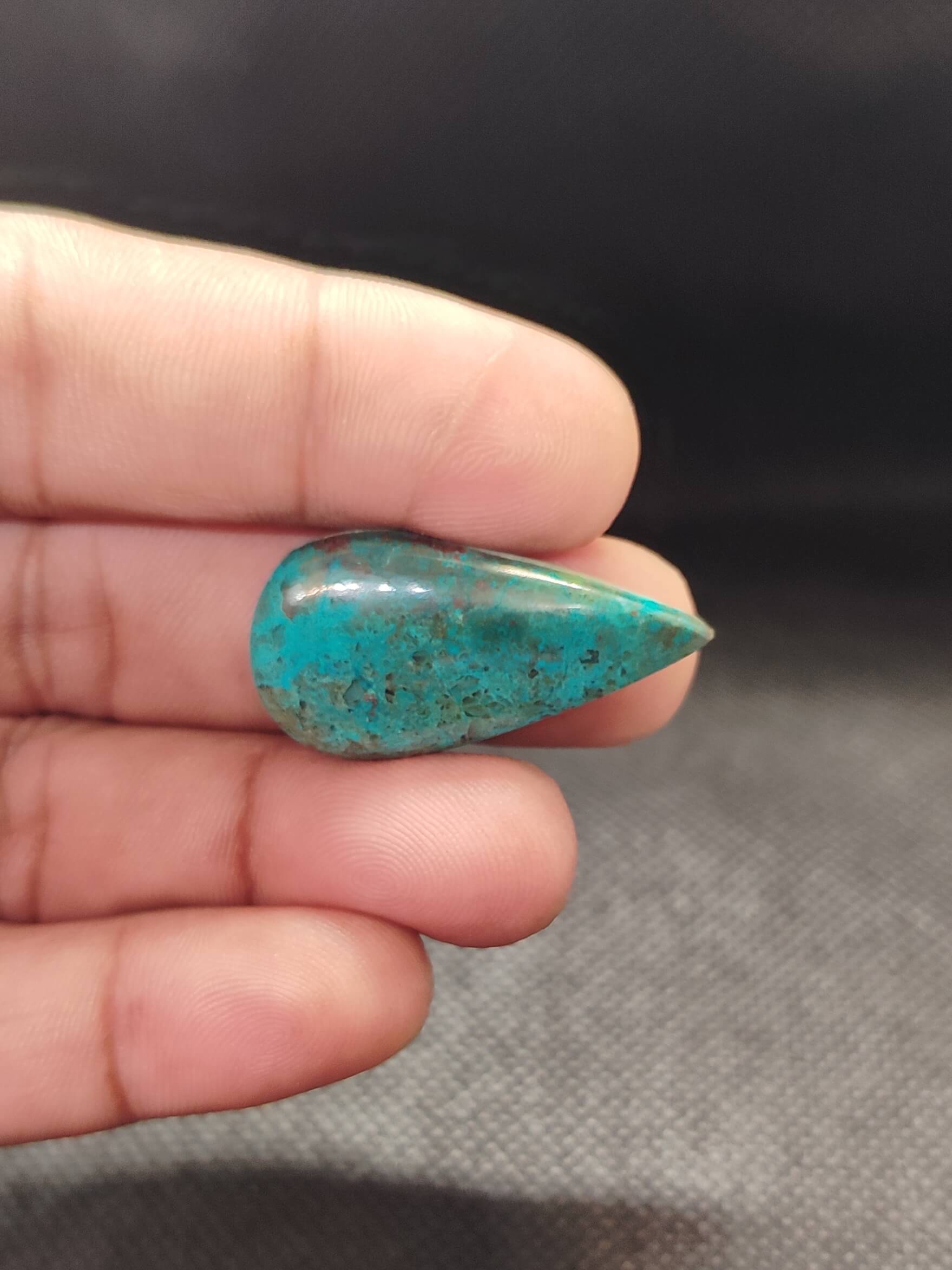 35mm Chrysocolla Cabochon for Artisans - Image 2