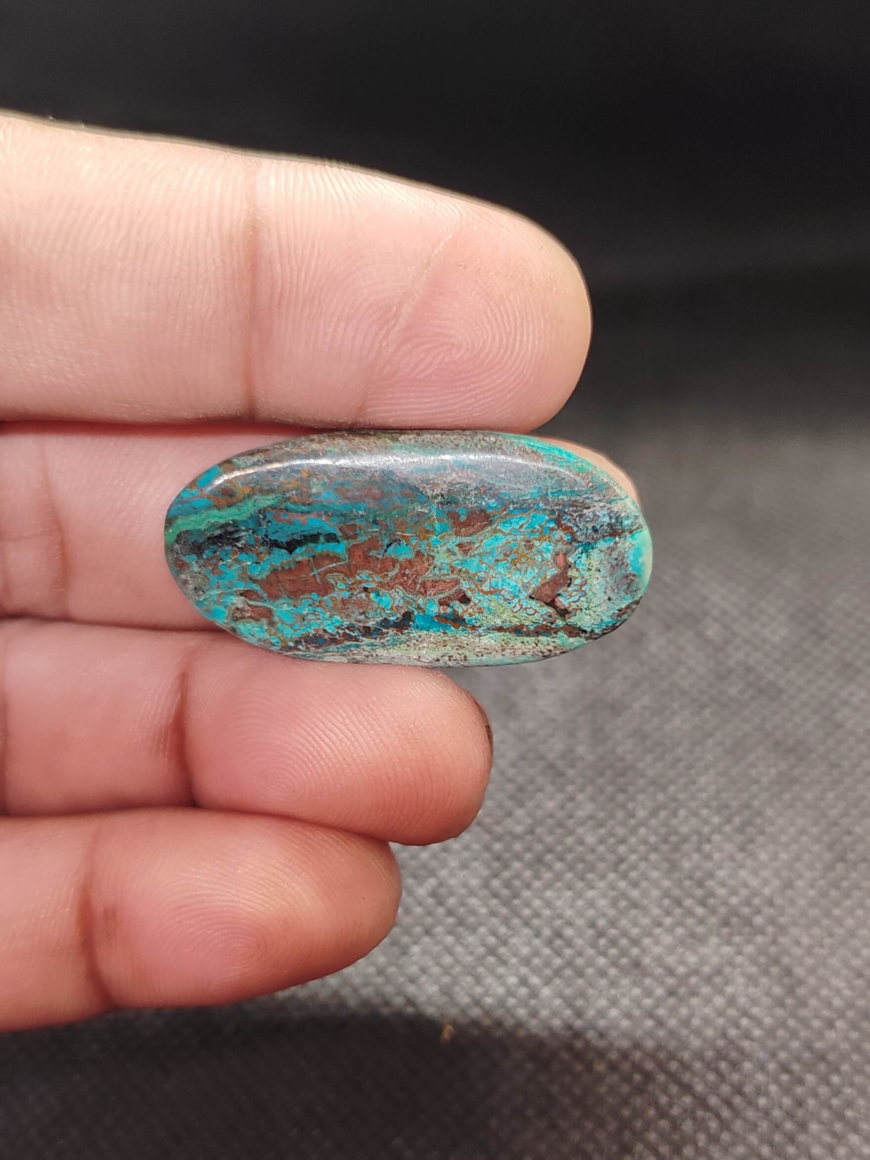 37mm Chrysocolla Cabochon with Blue-Green Tones - Image 2