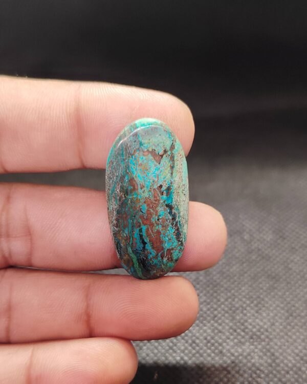 37mm Chrysocolla Cabochon with Blue-Green Tones