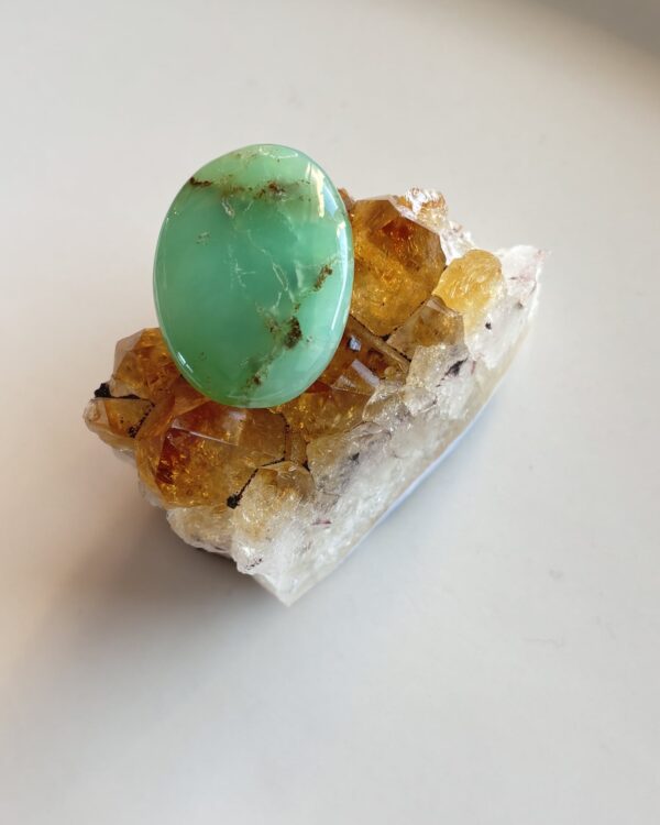 33mm Chrysoprase Cabochon for Handmade Pendants