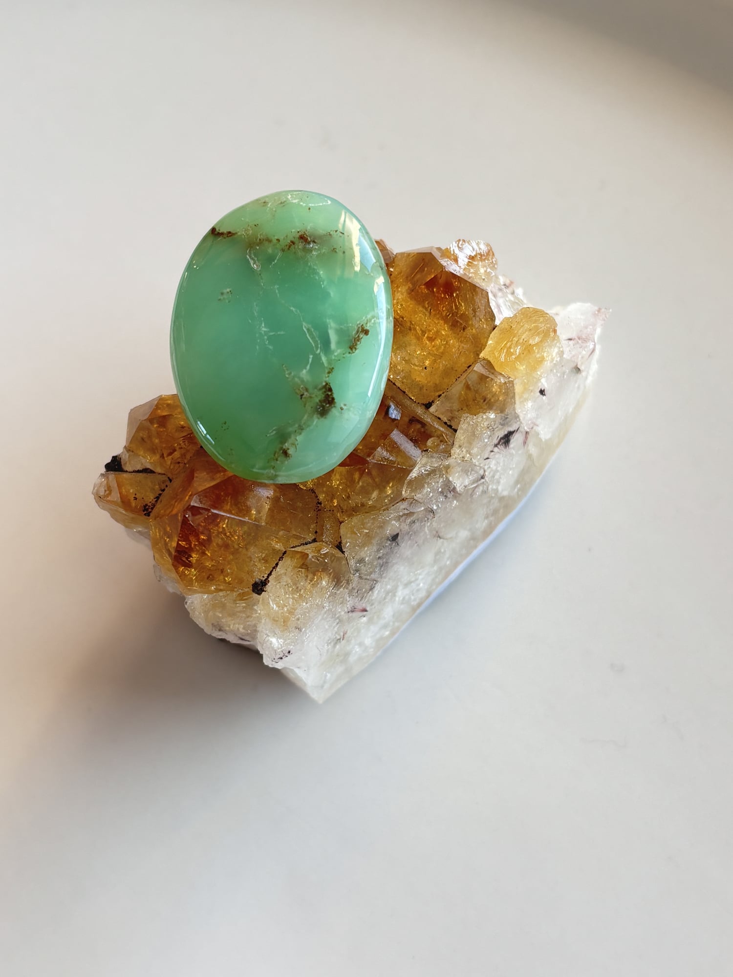 33mm Chrysoprase Cabochon for Handmade Pendants
