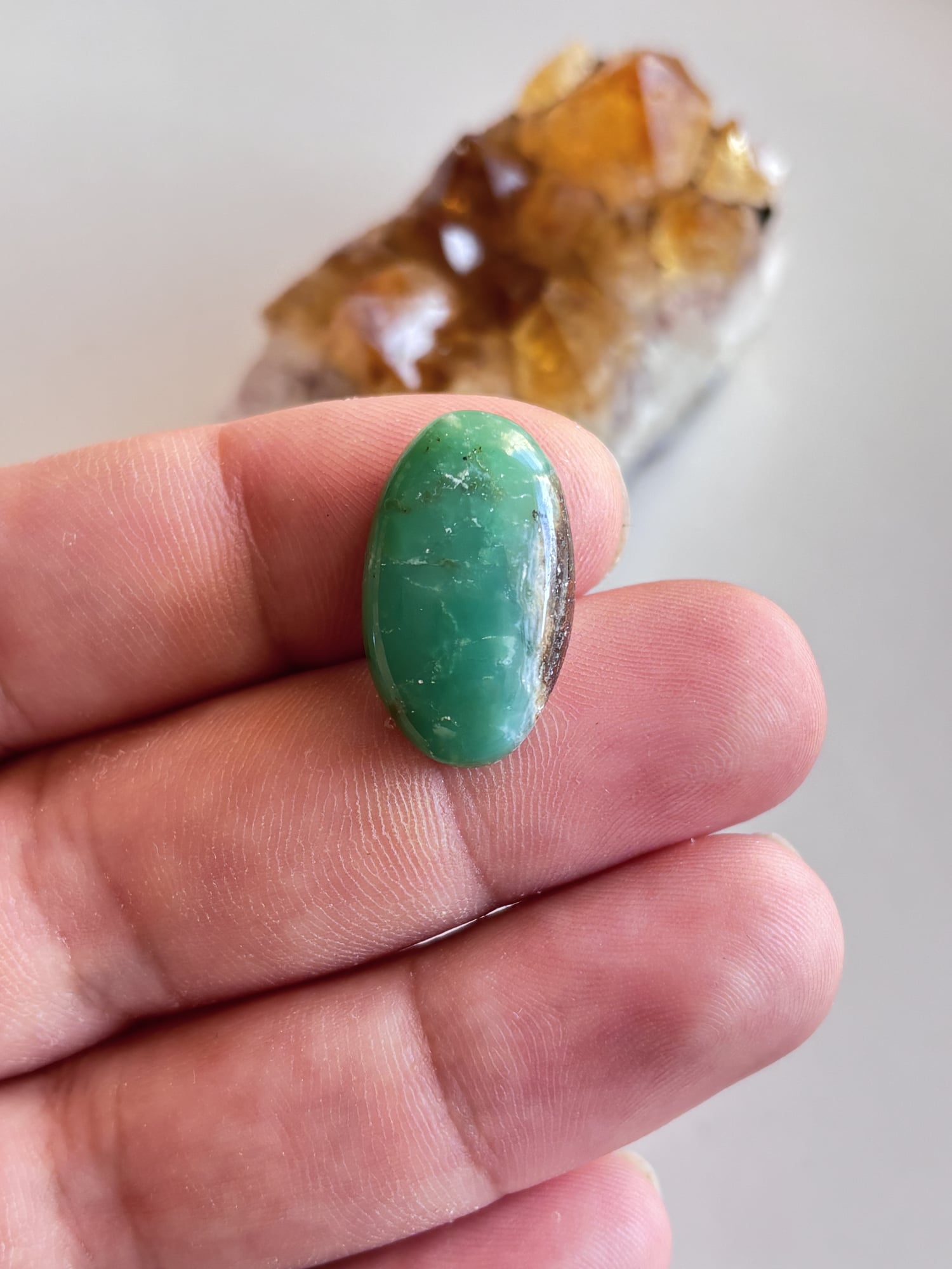 25mm Chrysoprase Gemstone for Wire-Wrapped Jewelry - Image 2