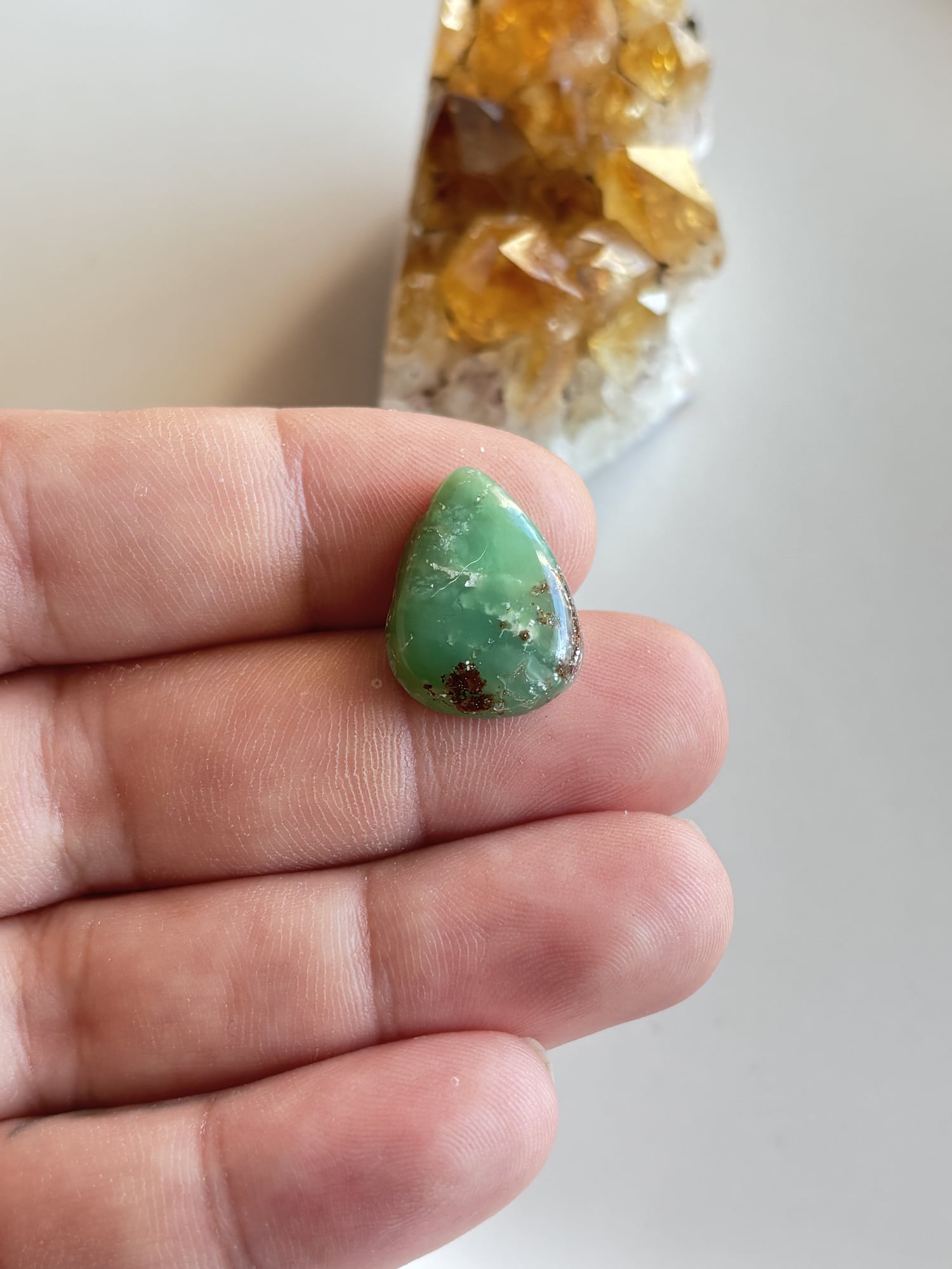 21mm Chrysoprase Gemstone for Necklace Making - Image 2