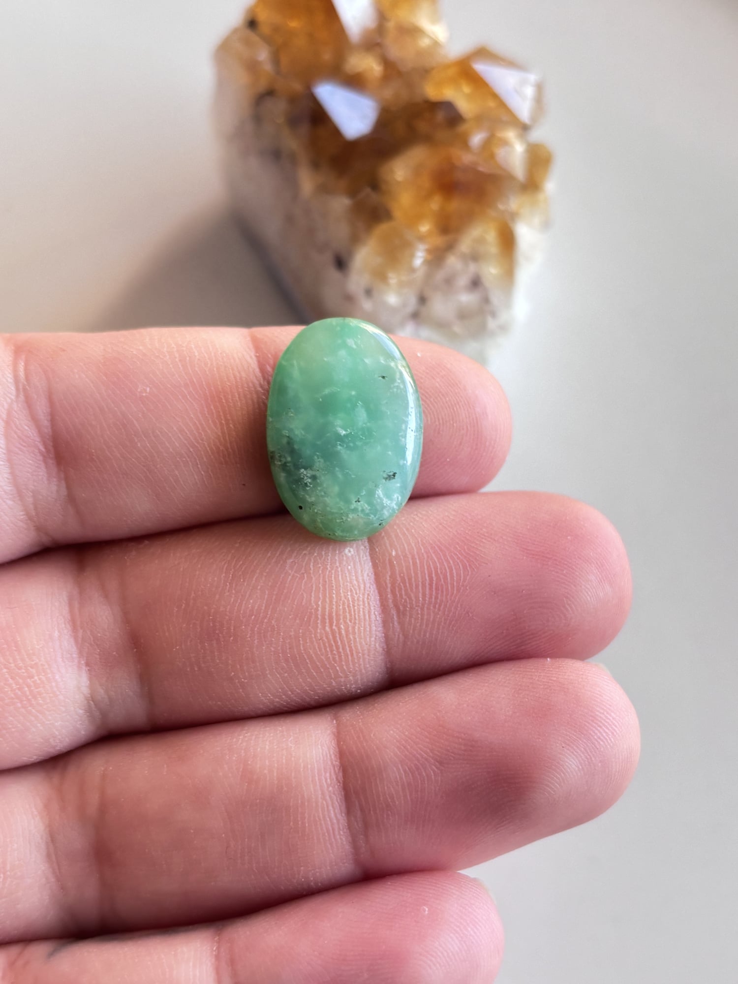 22mm Chrysoprase Cabochon for Wrapped Pendants - Image 2