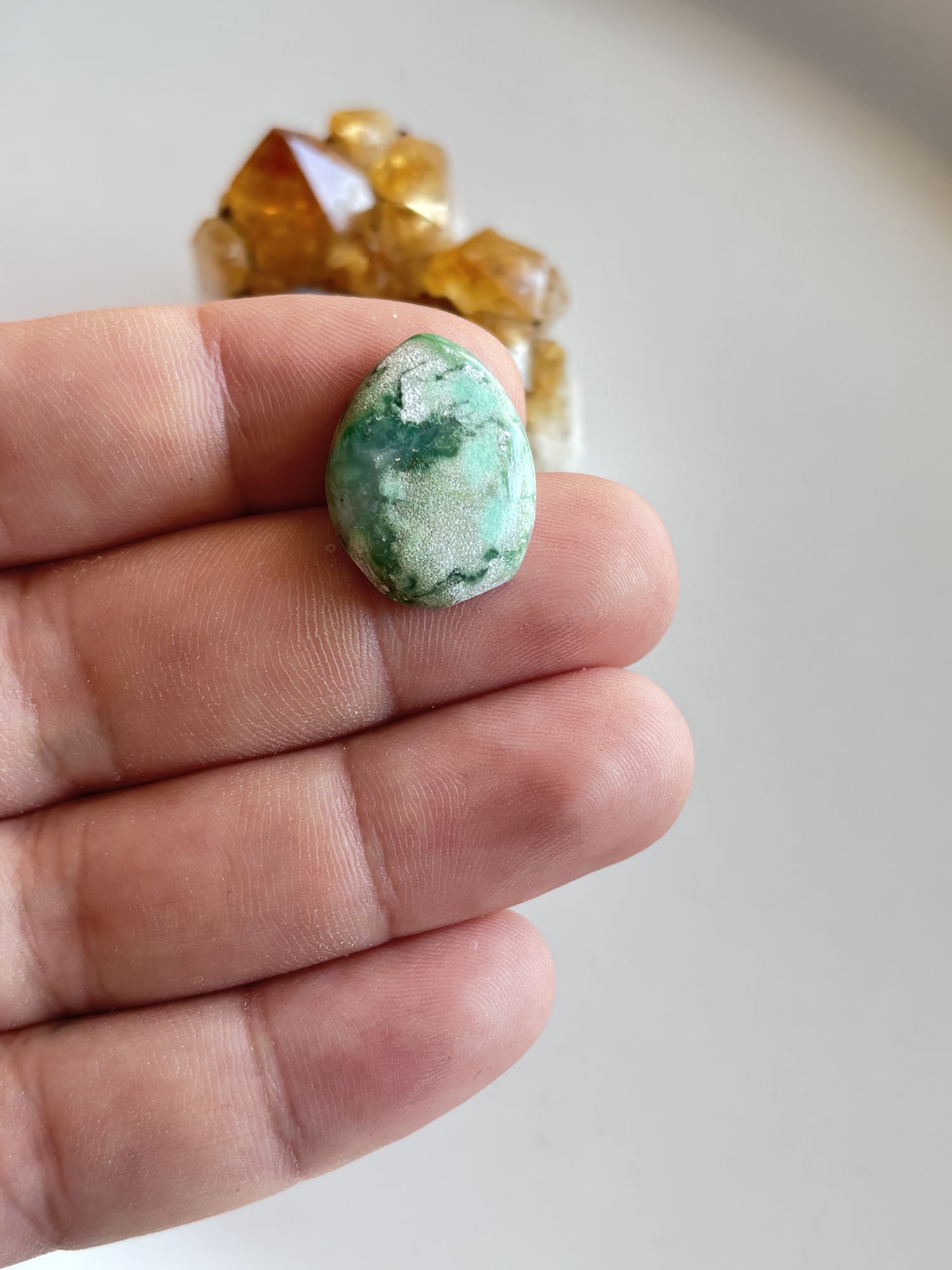 23mm Chrysoprase Gemstone for Handmade Necklaces - Image 2