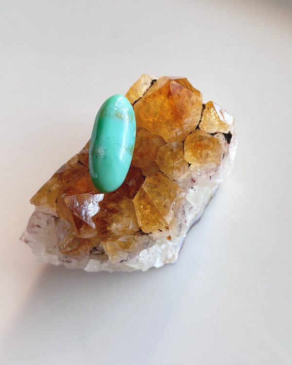24mm Chrysoprase Gemstone for Wire-Wrapped Jewelry
