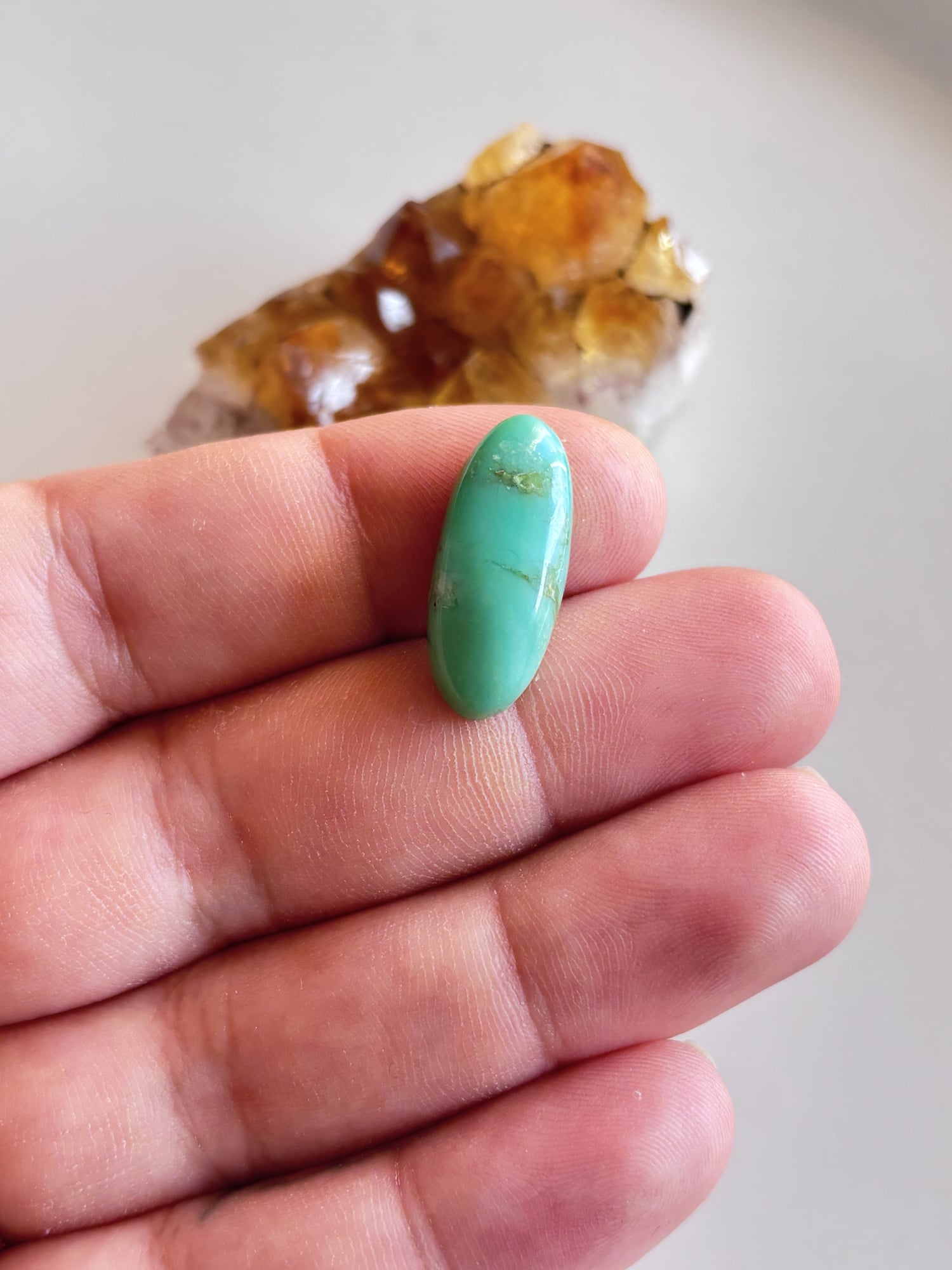 24mm Chrysoprase Gemstone for Wire-Wrapped Jewelry - Image 2