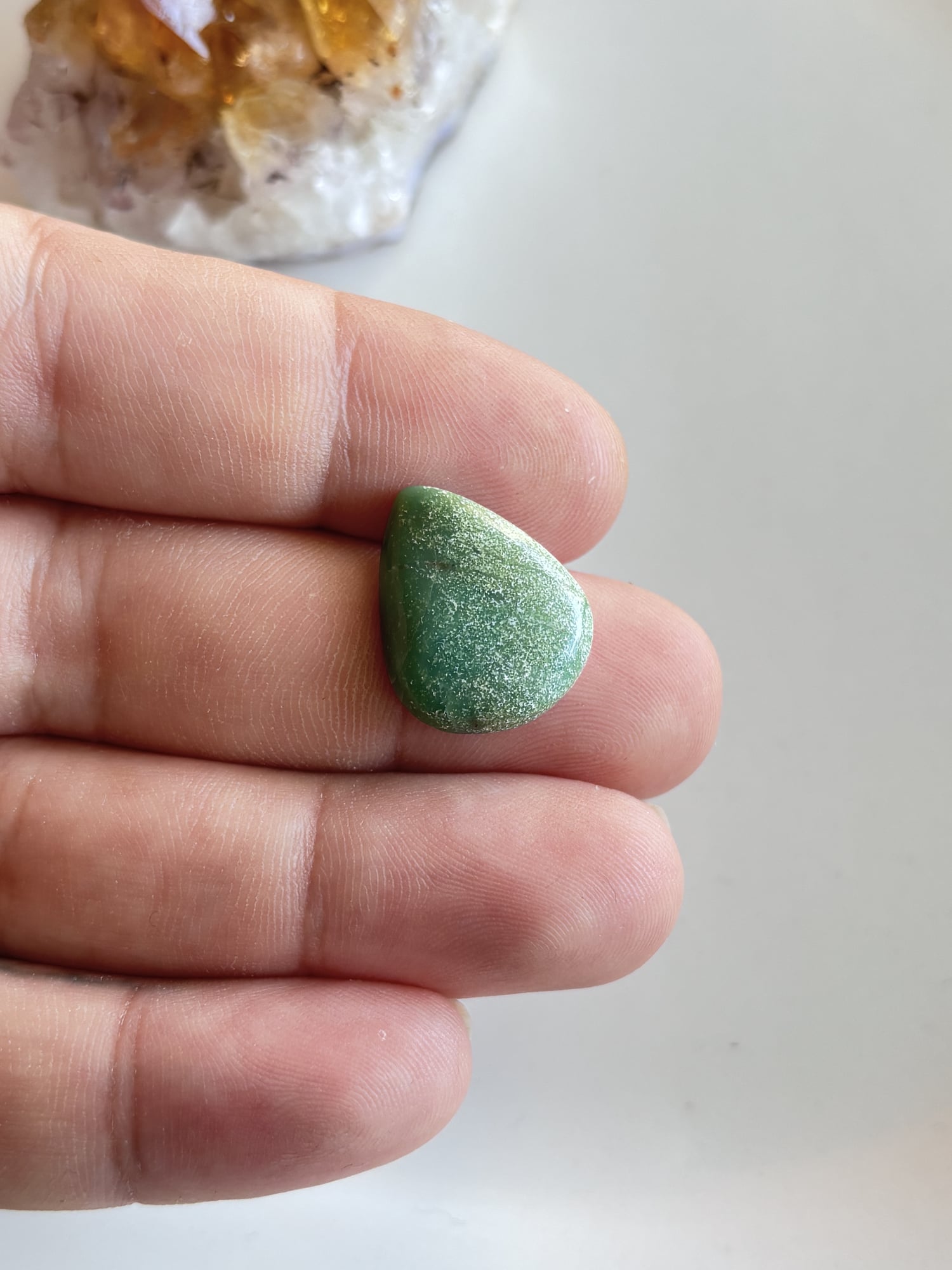 21mm Chrysoprase Cabochon for Macramé Necklaces - Image 2