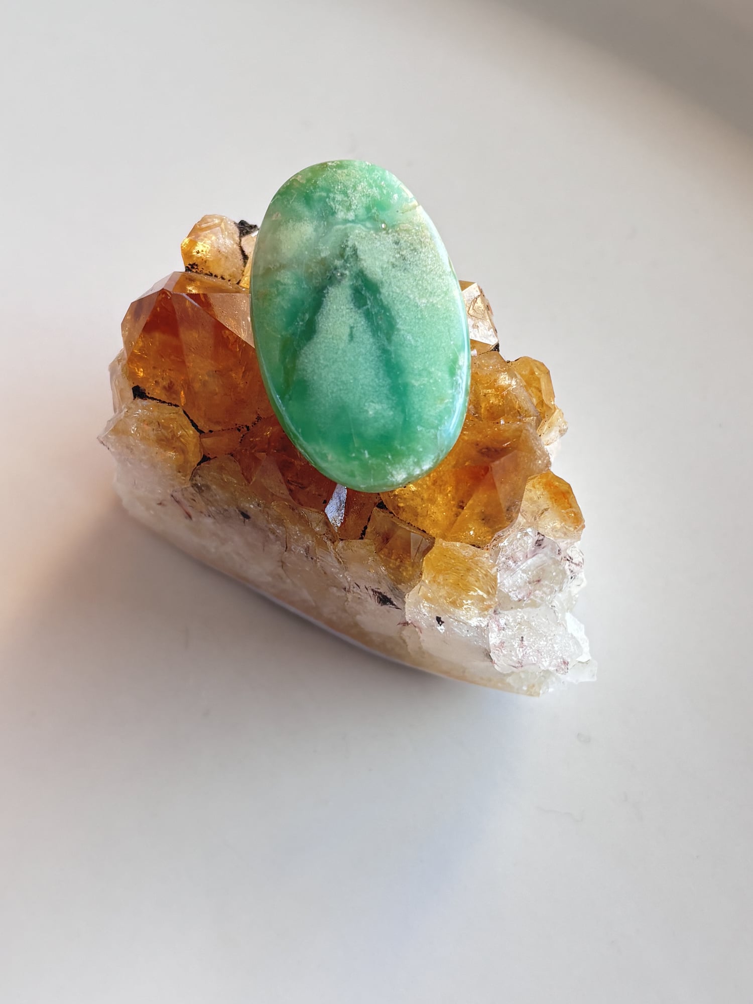 35mm Chrysoprase Cabochon for Handcrafted Accessories