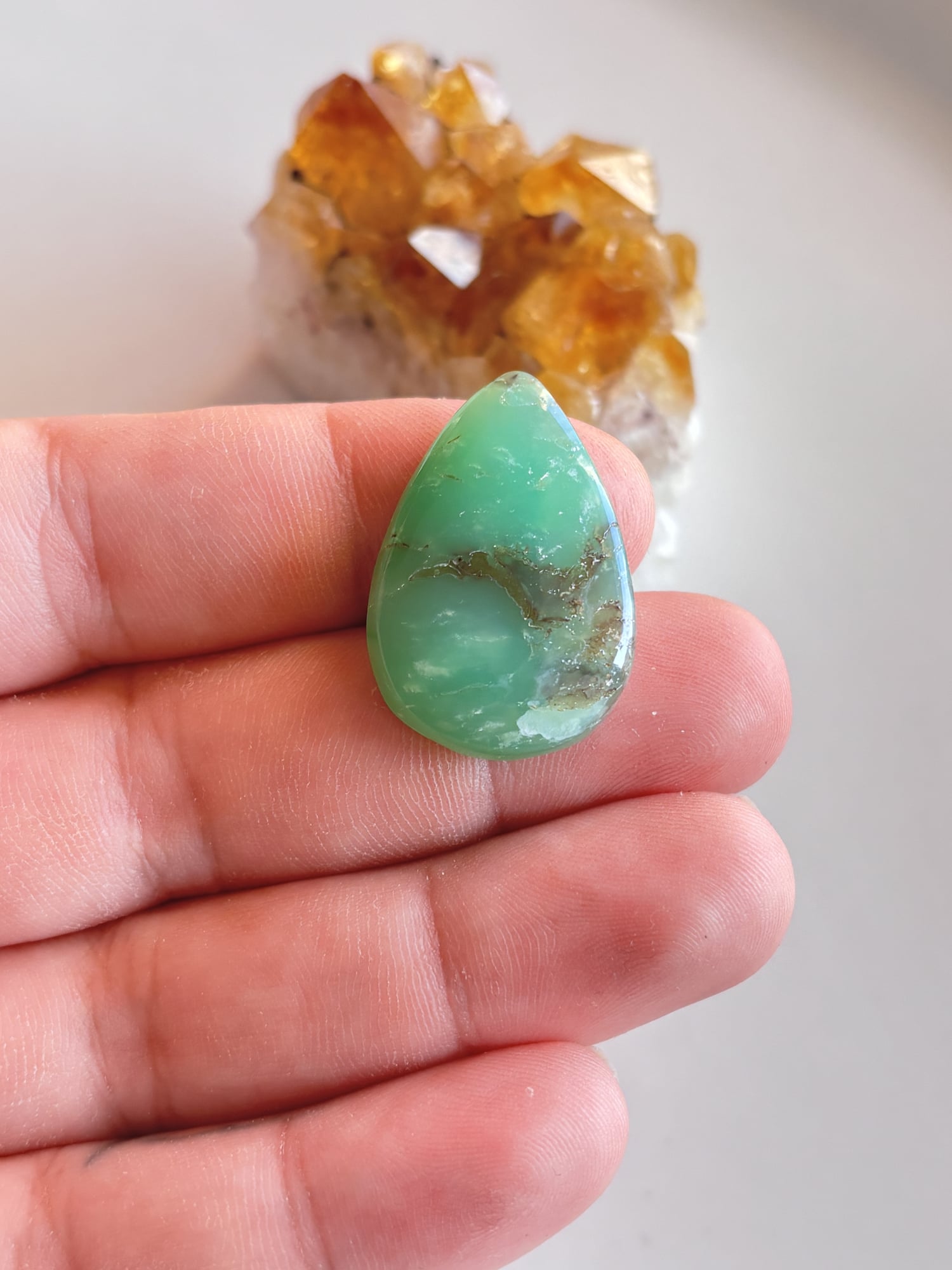 32mm Chrysoprase Gemstone for Necklace Making - Image 2