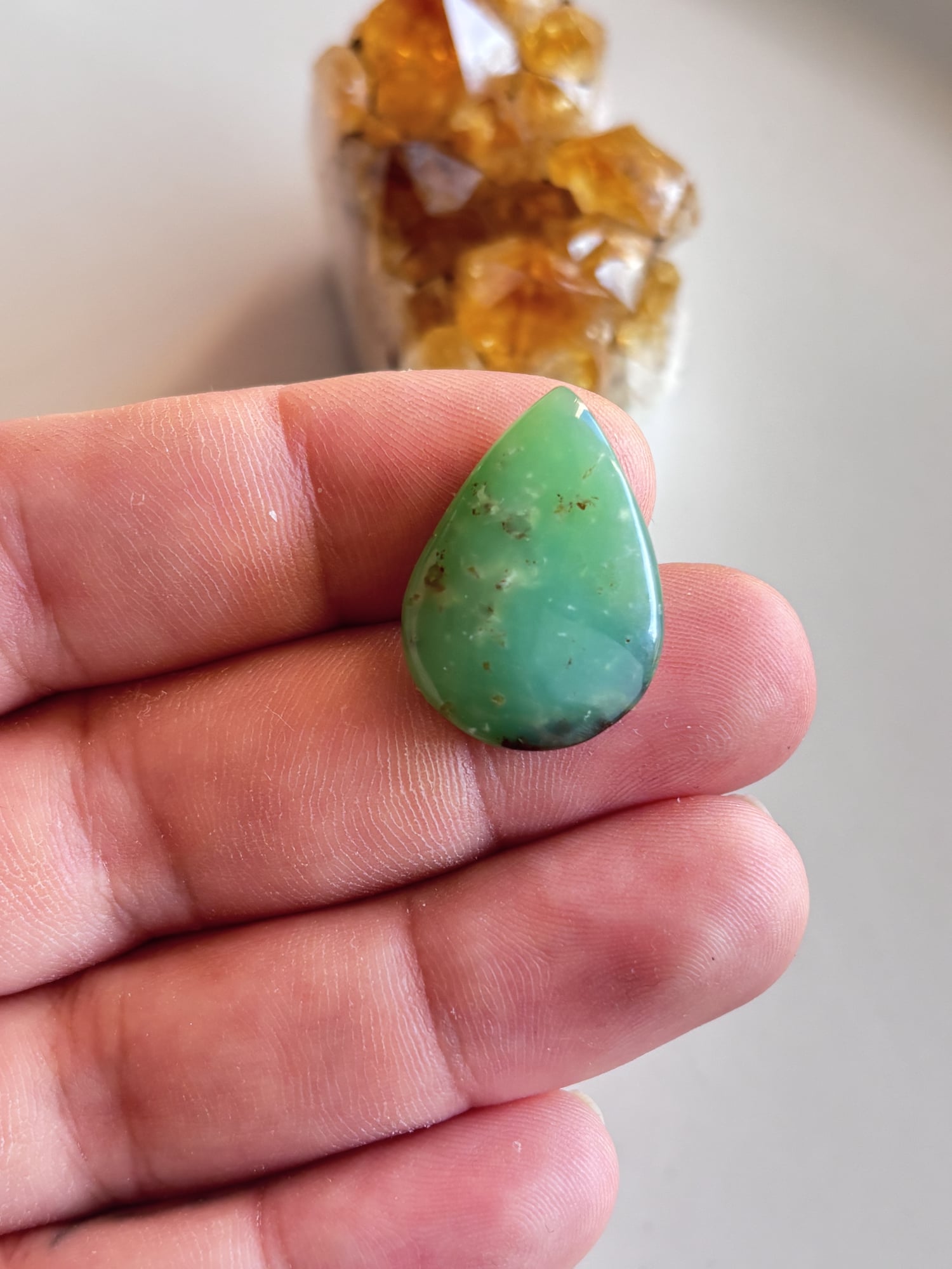 22mm Chrysoprase Cabochon for Wrapped Pendants - Image 2