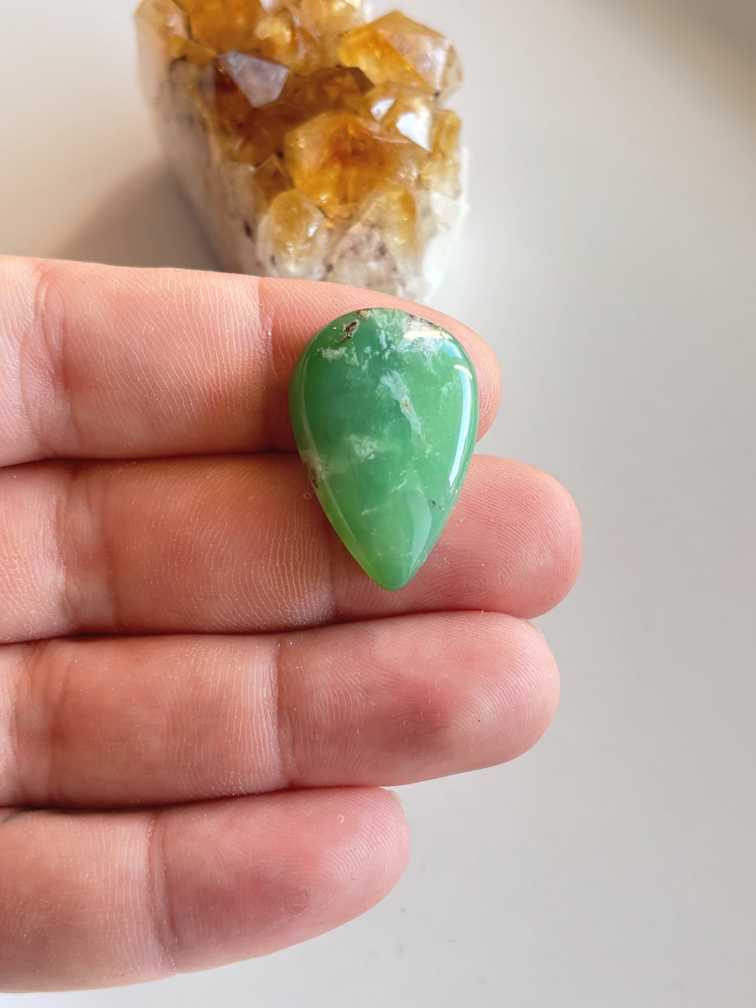 30mm Chrysoprase Cabochon for Custom Jewelry Designs - Image 2
