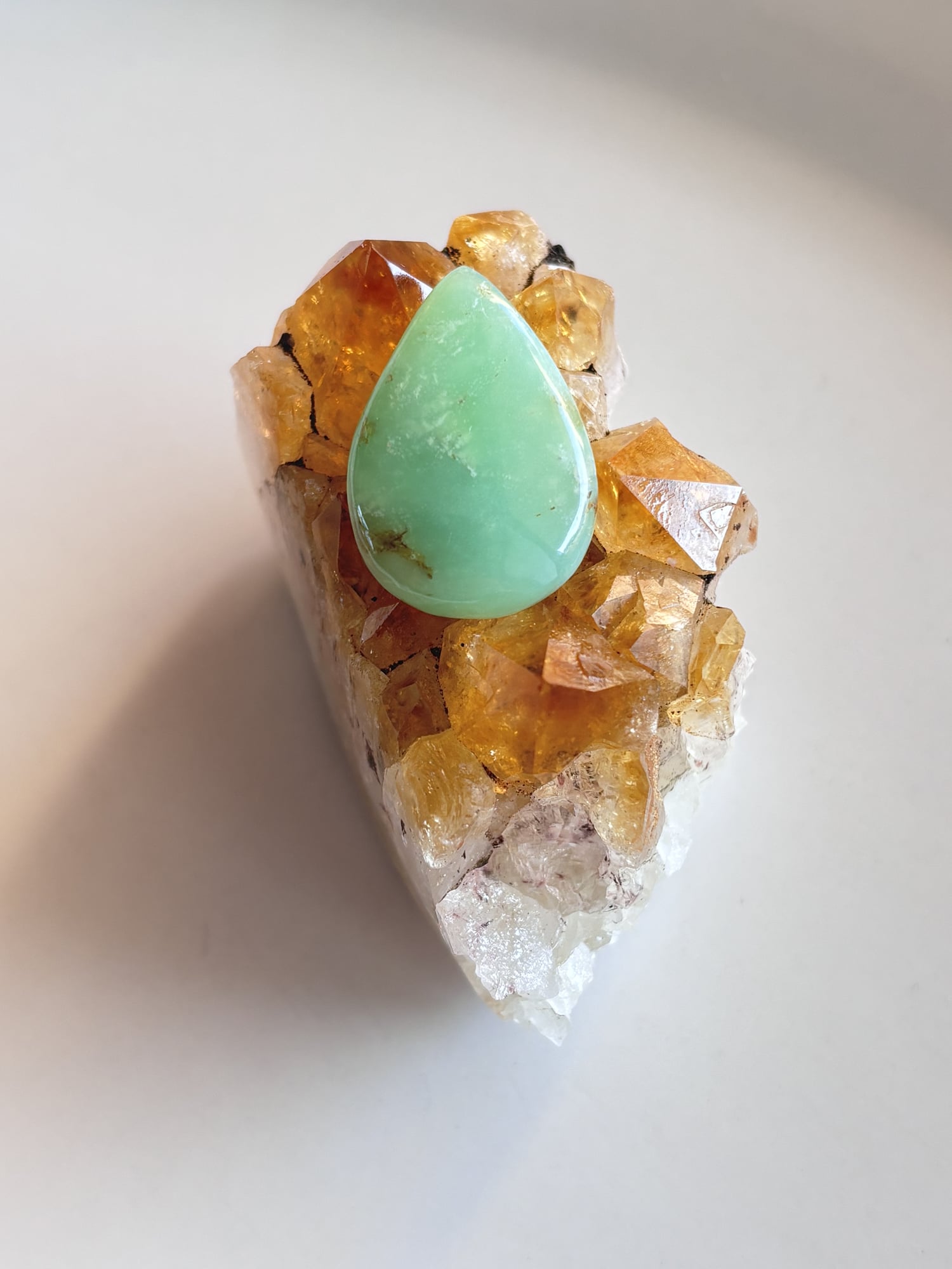 27mm Chrysoprase Gemstone for Wire-Wrapped Jewelry
