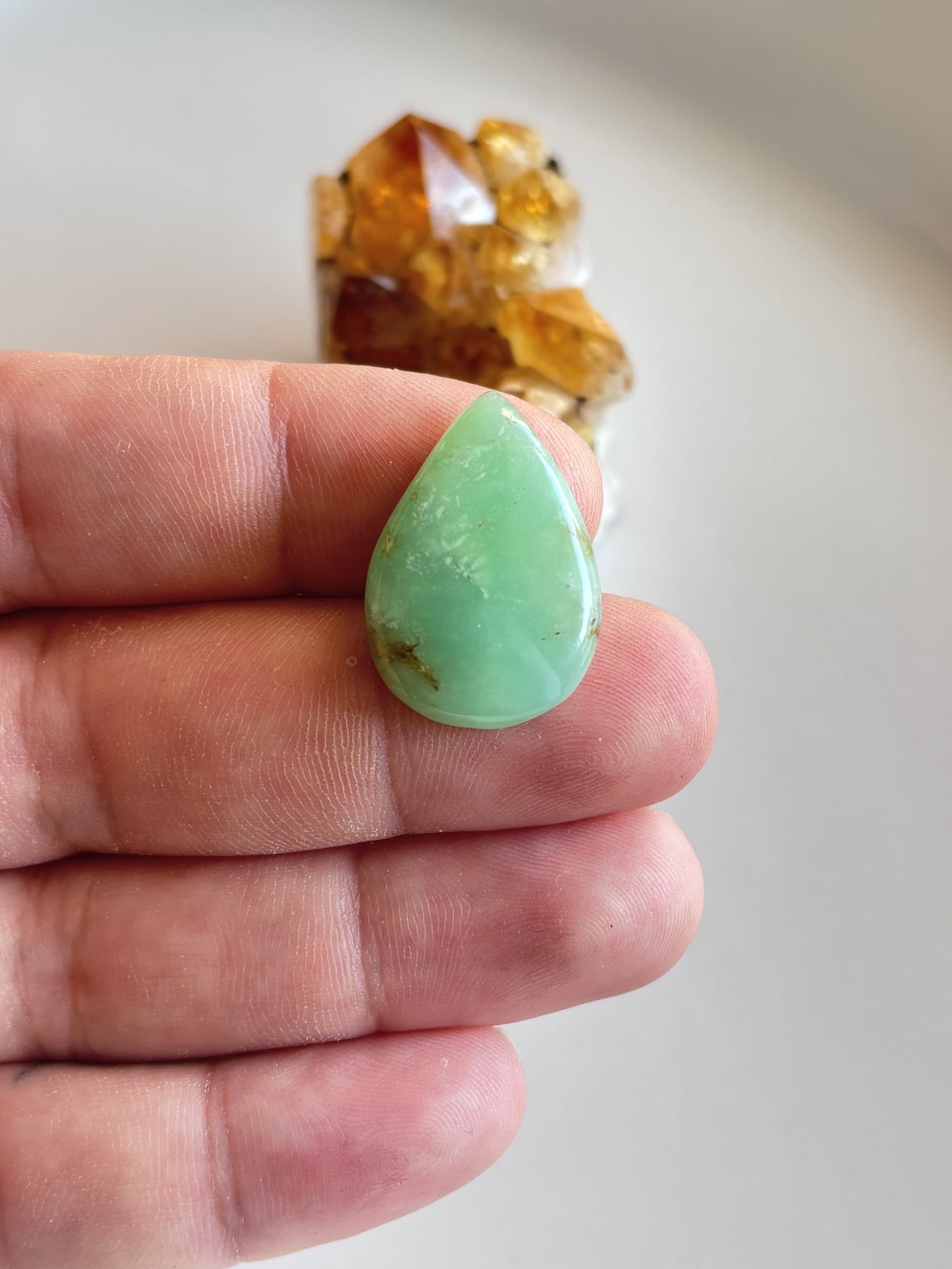 27mm Chrysoprase Gemstone for Wire-Wrapped Jewelry - Image 2