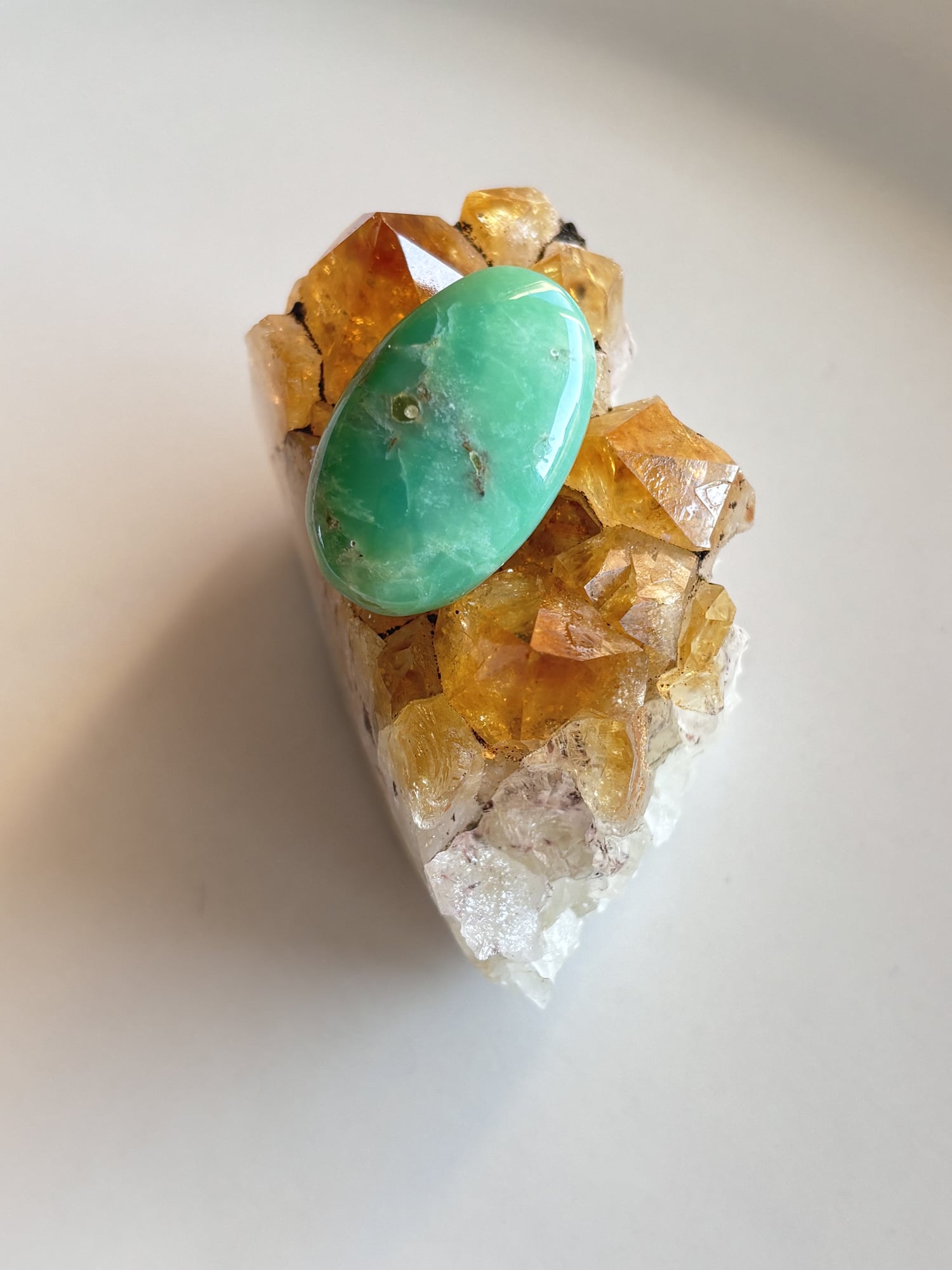 29mm Chrysoprase Cabochon for Macramé Necklaces