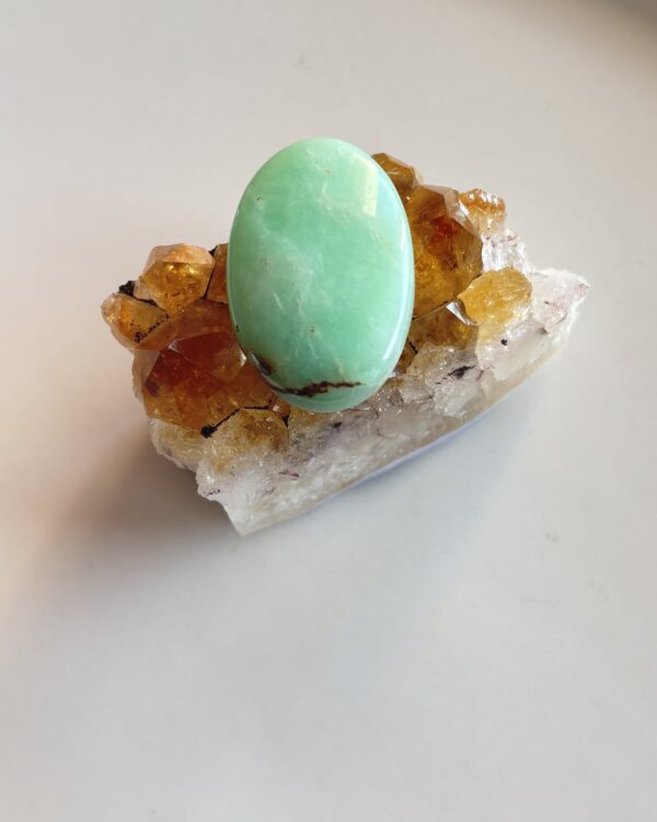 35mm Chrysoprase Gemstone for Wire-Wrapped Jewelry