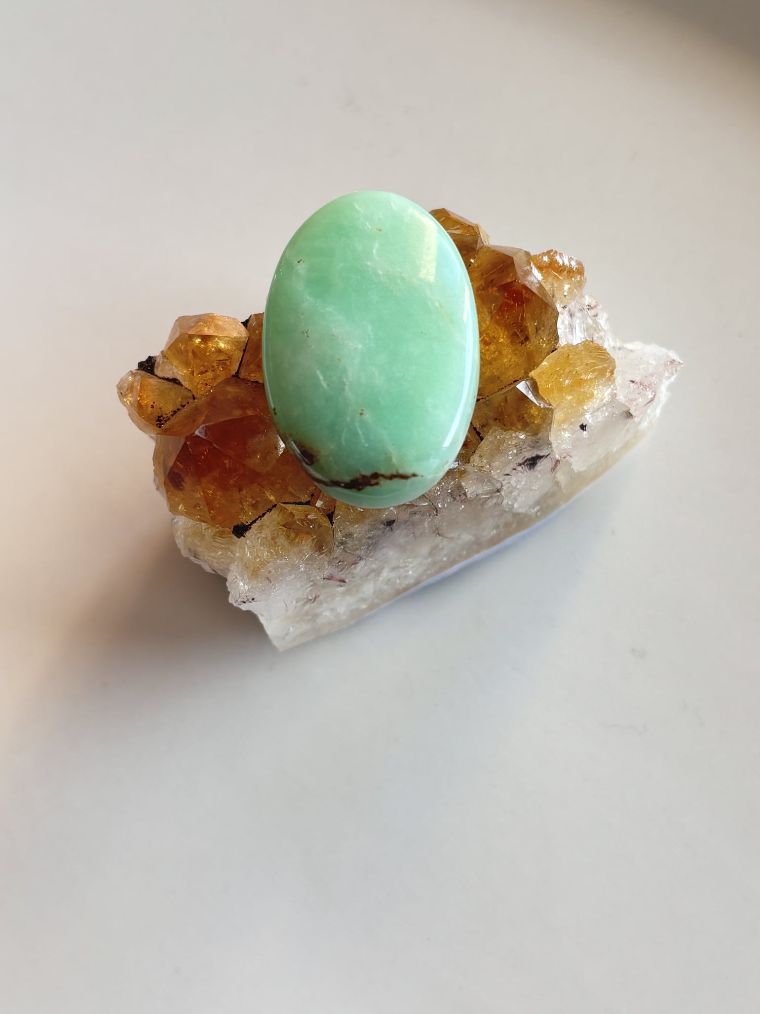 35mm Chrysoprase Gemstone for Wire-Wrapped Jewelry