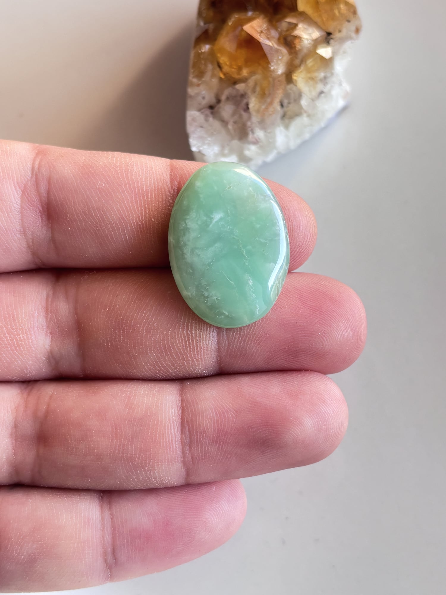 28mm Chrysoprase Gemstone for Creative Pendant Designs - Image 2