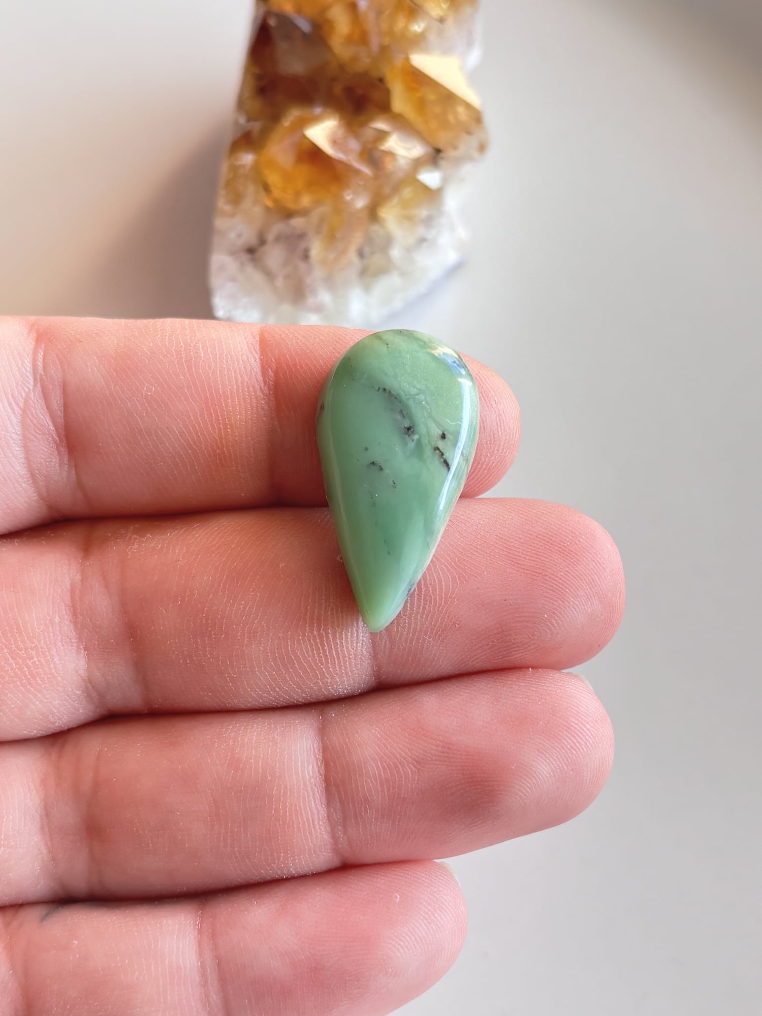 31mm Chrysoprase Gemstone for Necklace Making - Image 2
