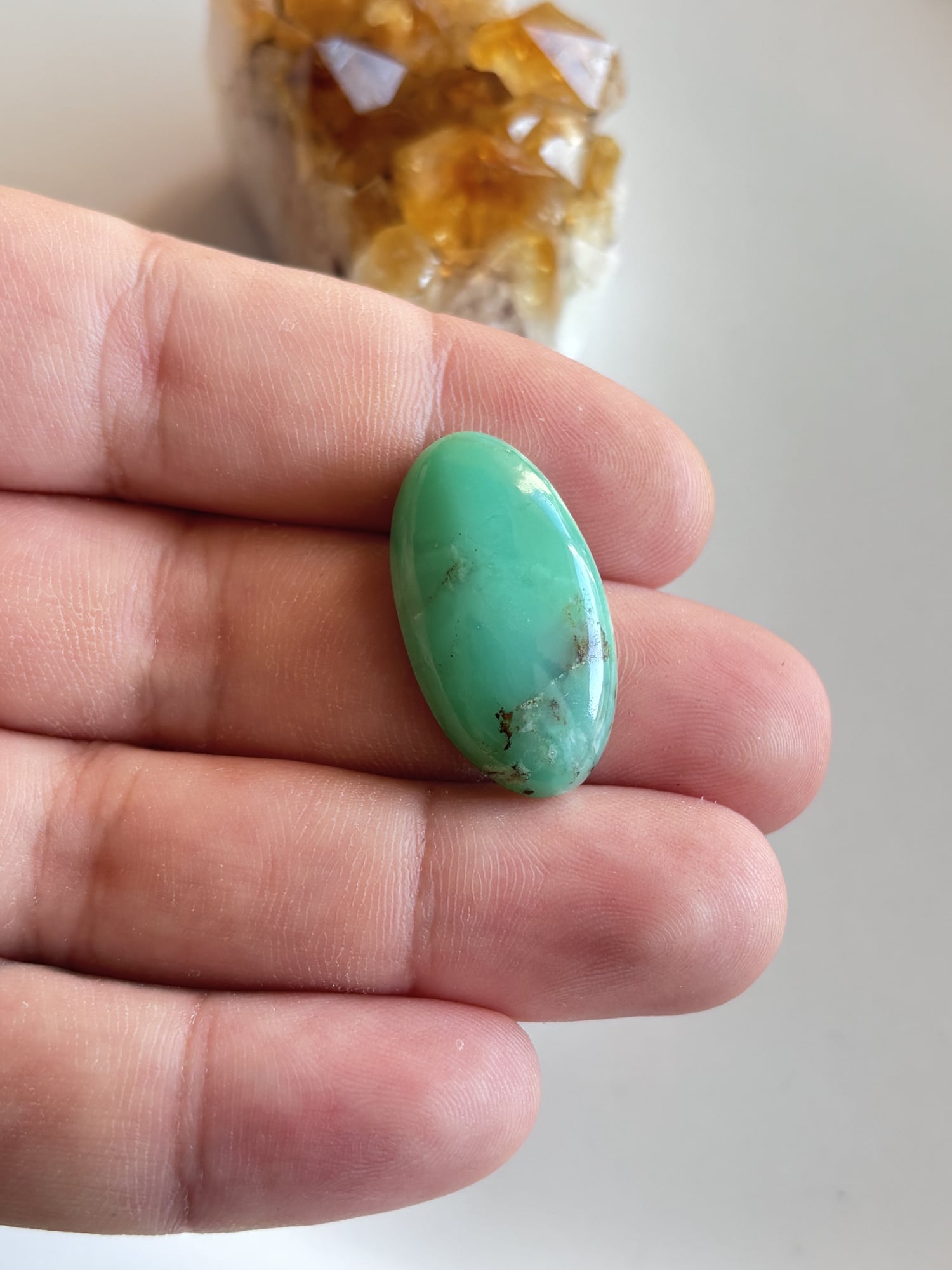 29mm Chrysoprase Gemstone for Handmade Necklaces - Image 2