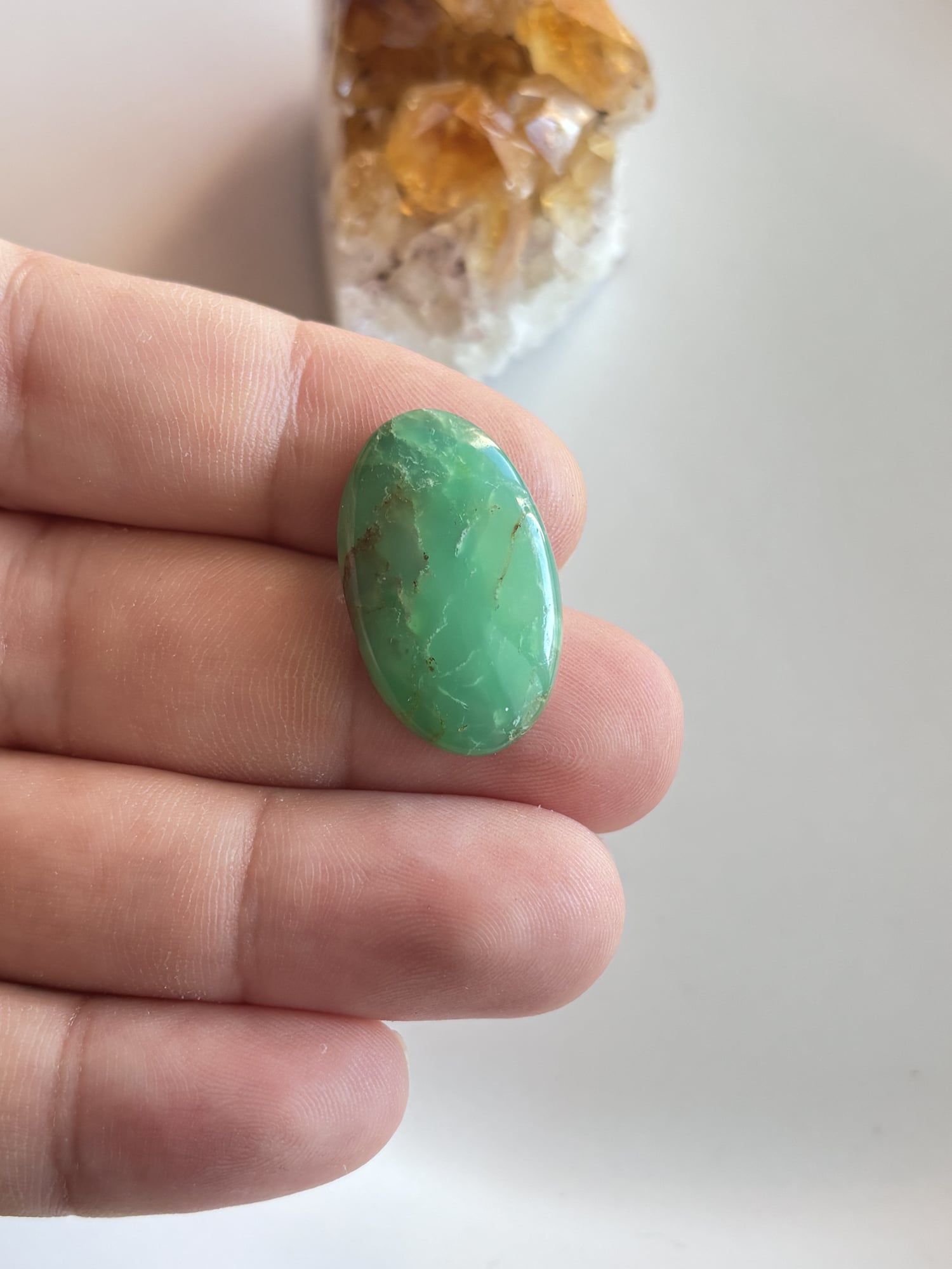 28mm Chrysoprase Cabochon for Handmade Pendants - Image 2
