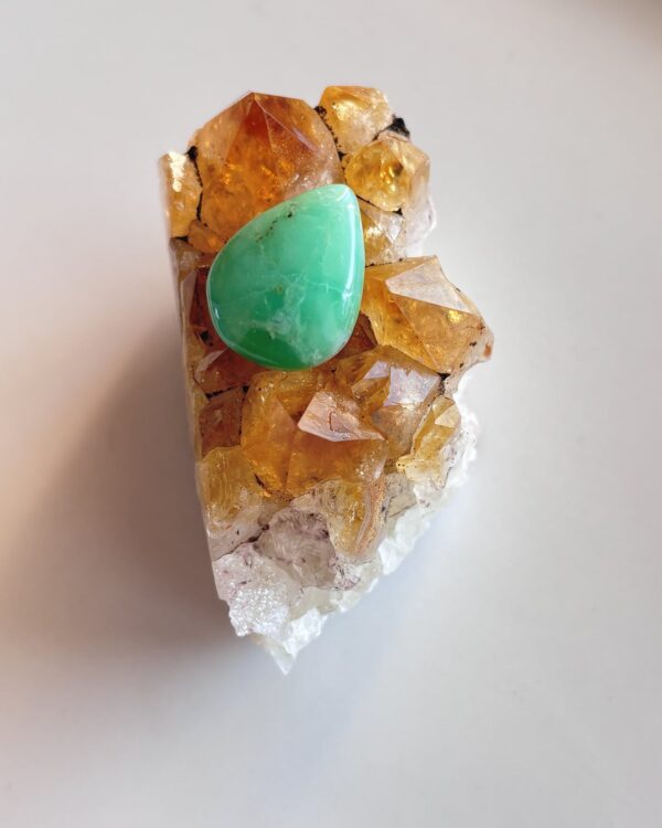 21mm Chrysoprase Gemstone for Wire-Wrapped Jewelry