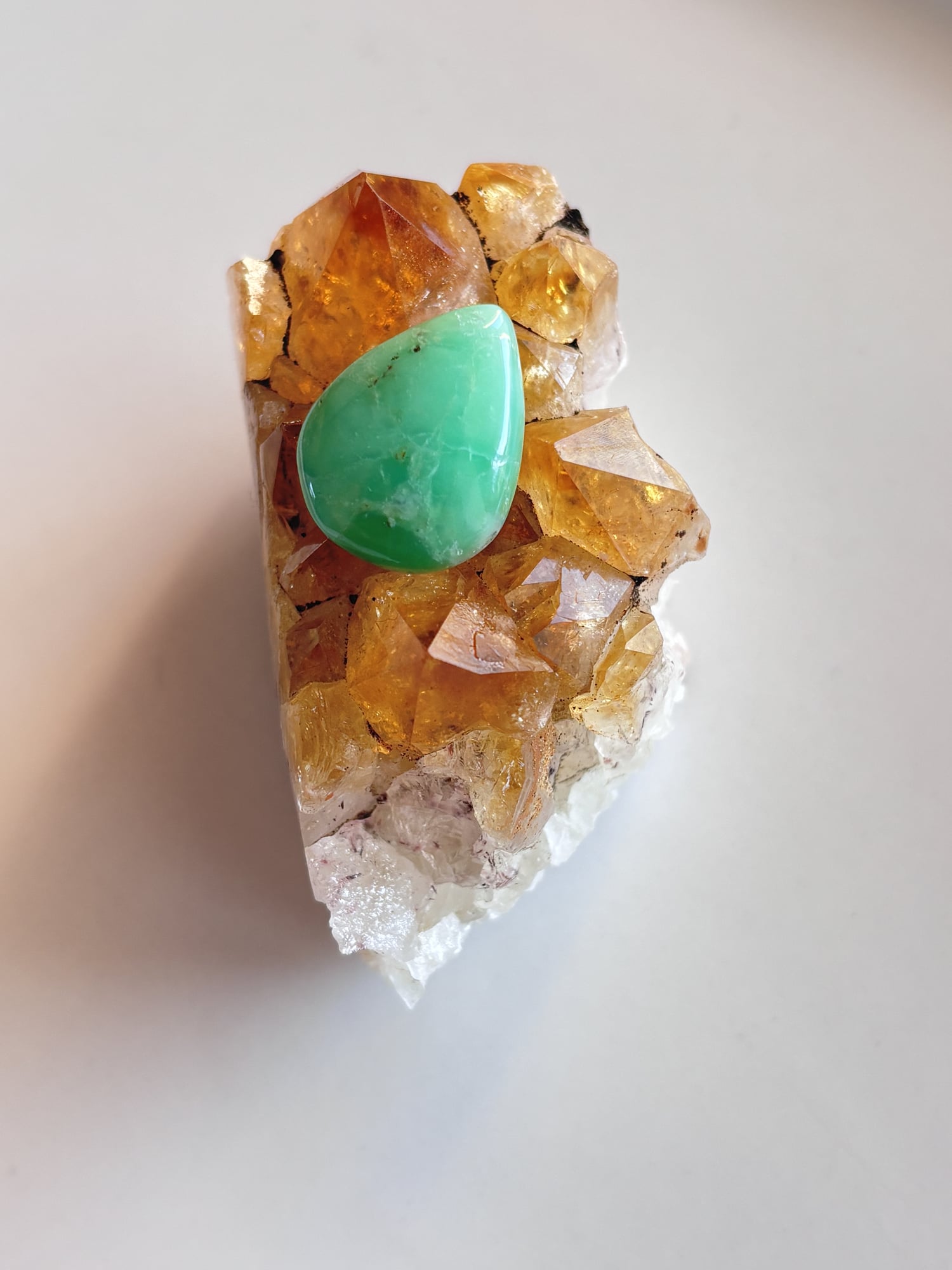 21mm Chrysoprase Gemstone for Wire-Wrapped Jewelry