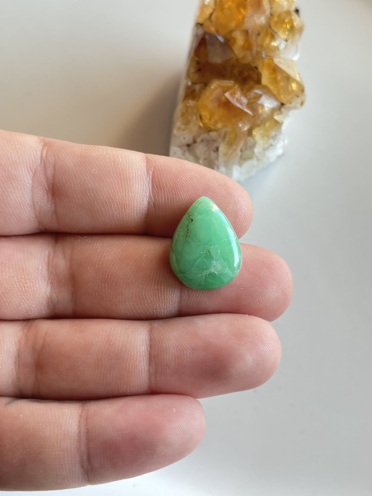 21mm Chrysoprase Gemstone for Wire-Wrapped Jewelry - Image 2