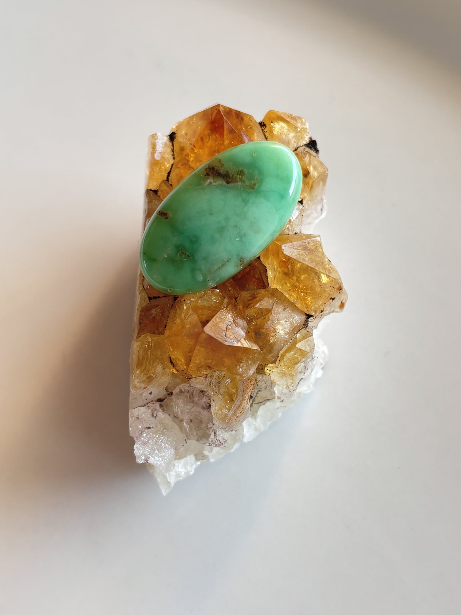 31mm Chrysoprase Cabochon for Macramé Necklaces