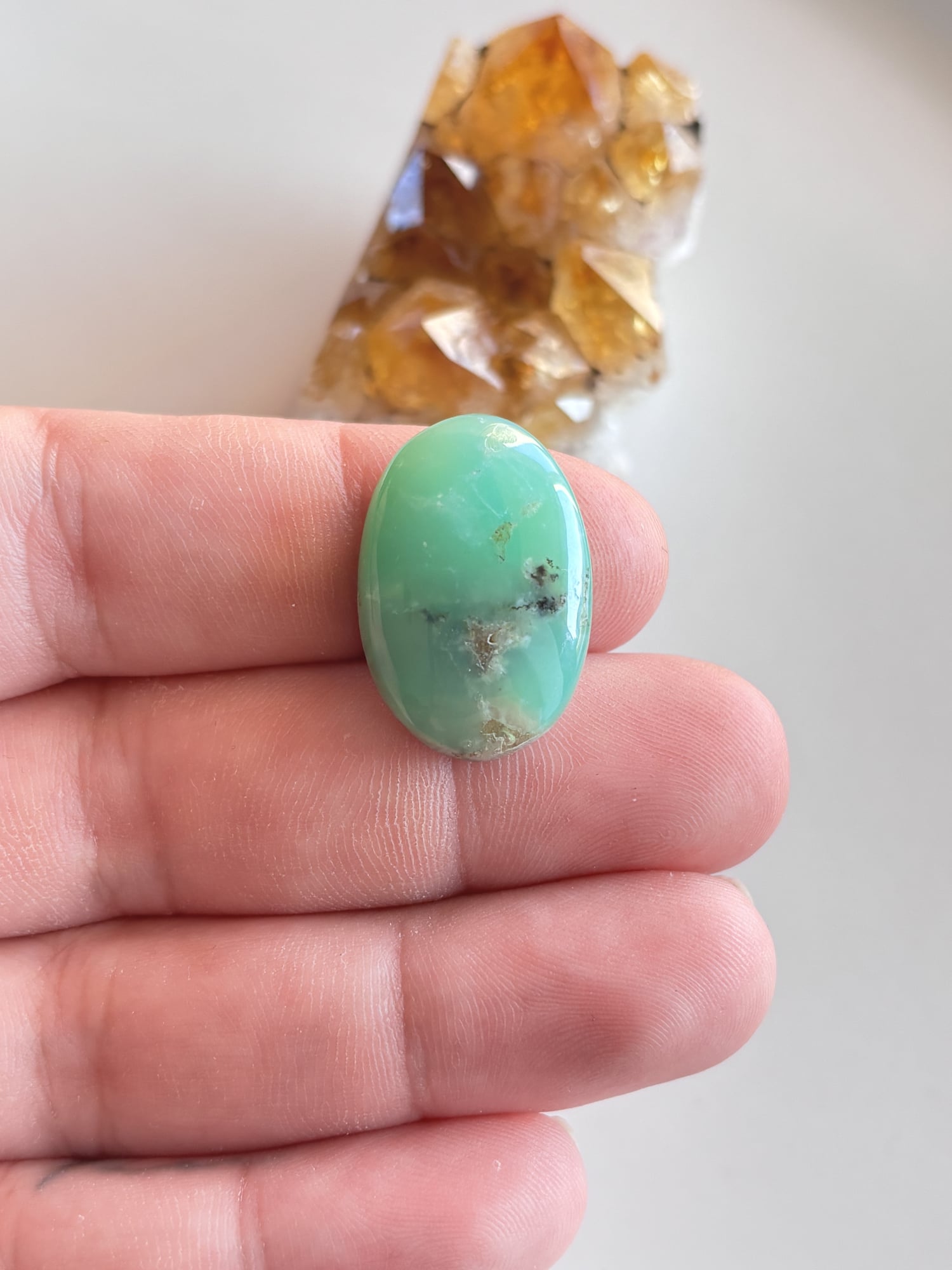 27mm Chrysoprase Gemstone for Creative Pendant Designs - Image 2